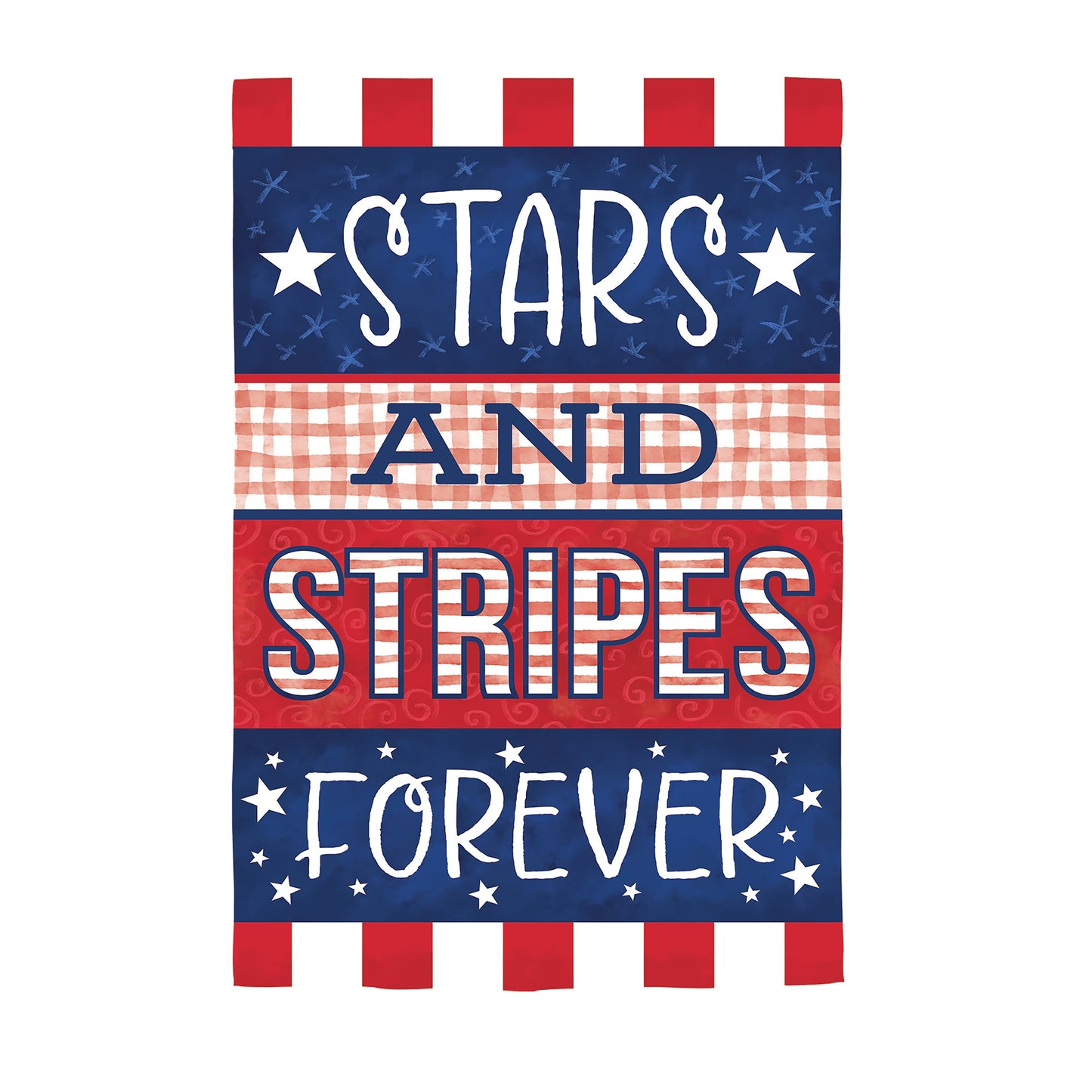 Stars and Stripes Forever Burlap House Flag