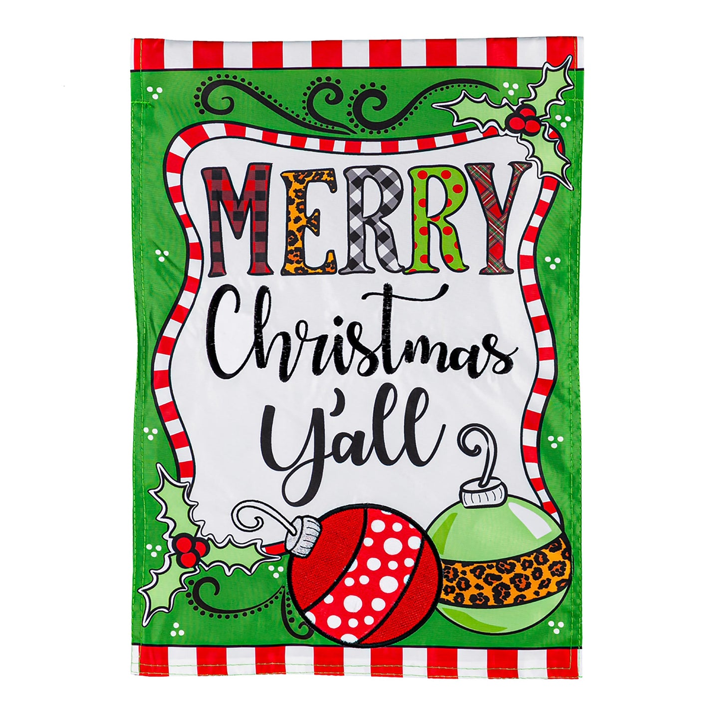 Merry Christmas Y'all Applique Garden Flag