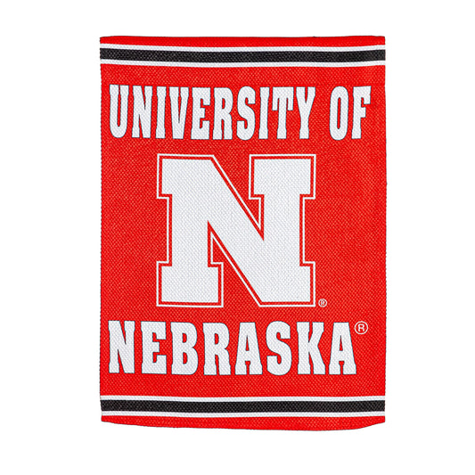 Embossed Suede Flag, House Size, University of Nebraska
