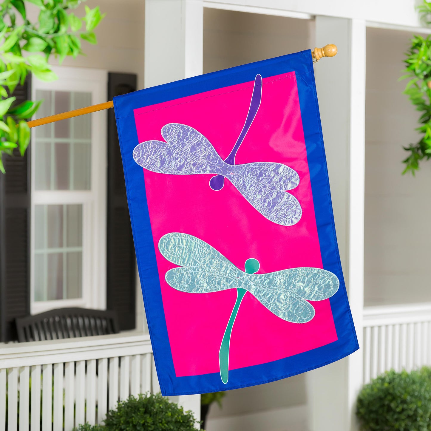 Navy Dragonfly Basic Applique House Flag