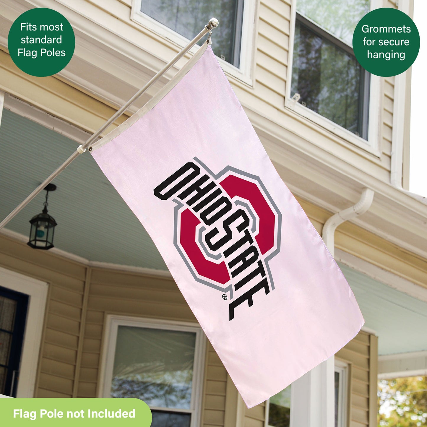 Ohio State University Single Sided Estate Flag with 2 Grommets, 3'x5'