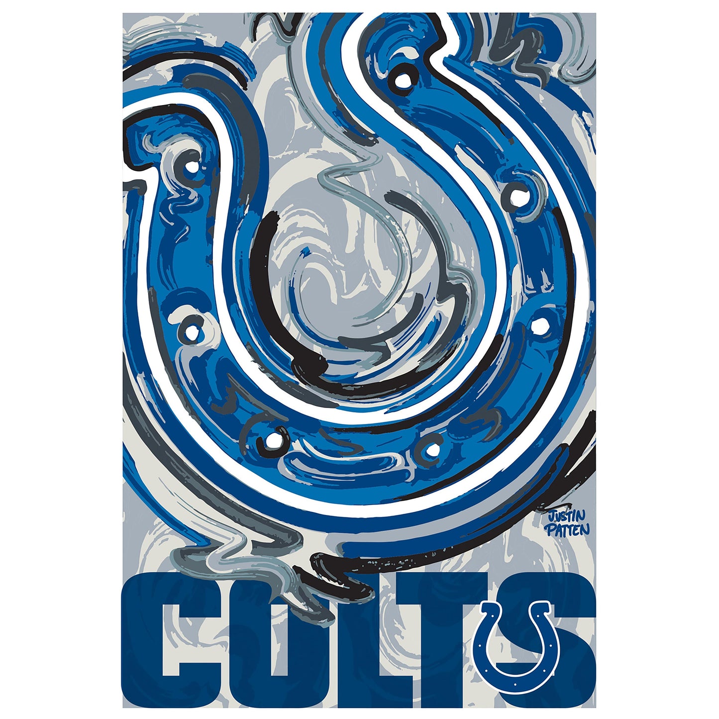 Indianapolis Colts Justin Patten Logo Suede Garden Flag