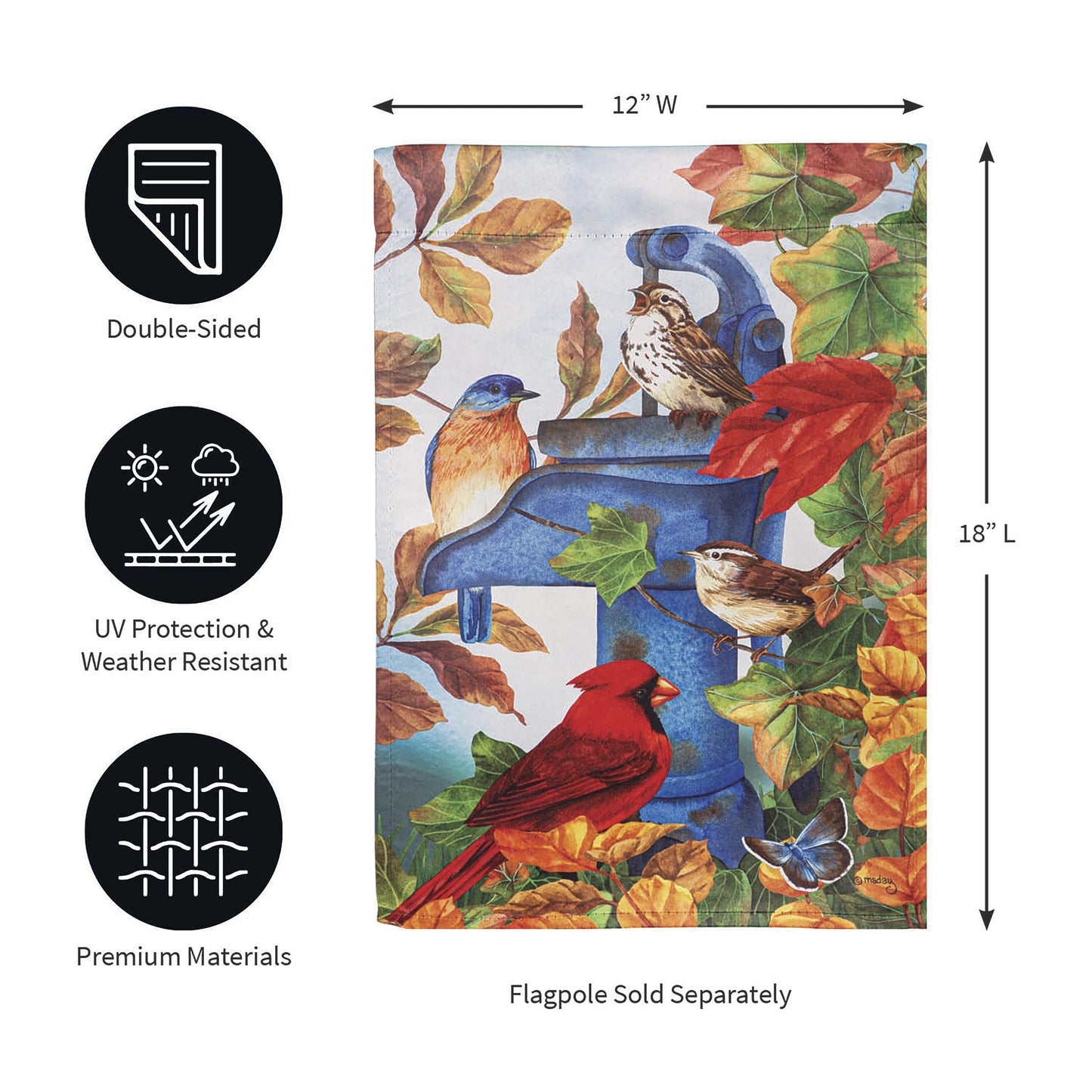 Where Birds Gather Suede Garden Flag