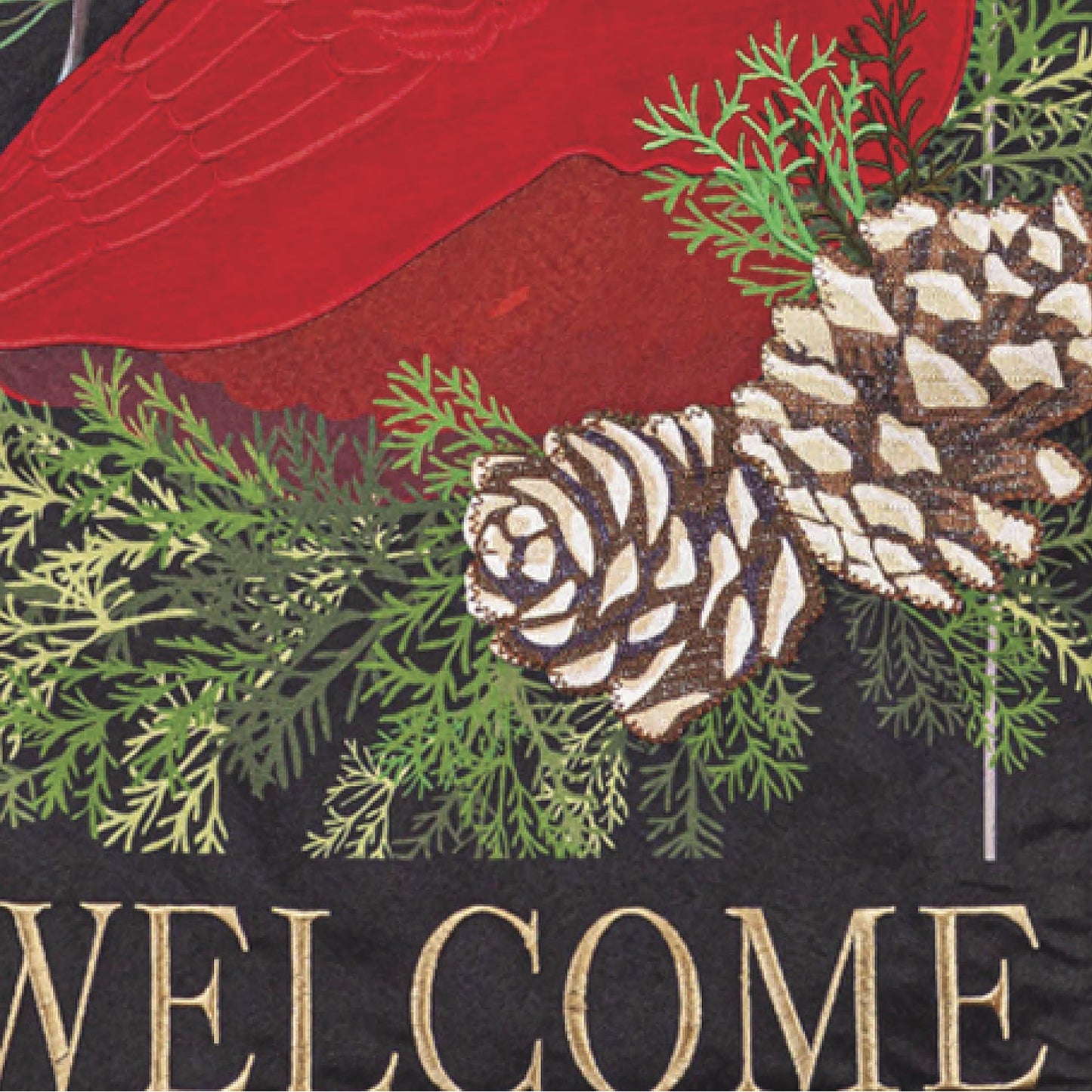 Cardinal and Evergreen Garden Flag
