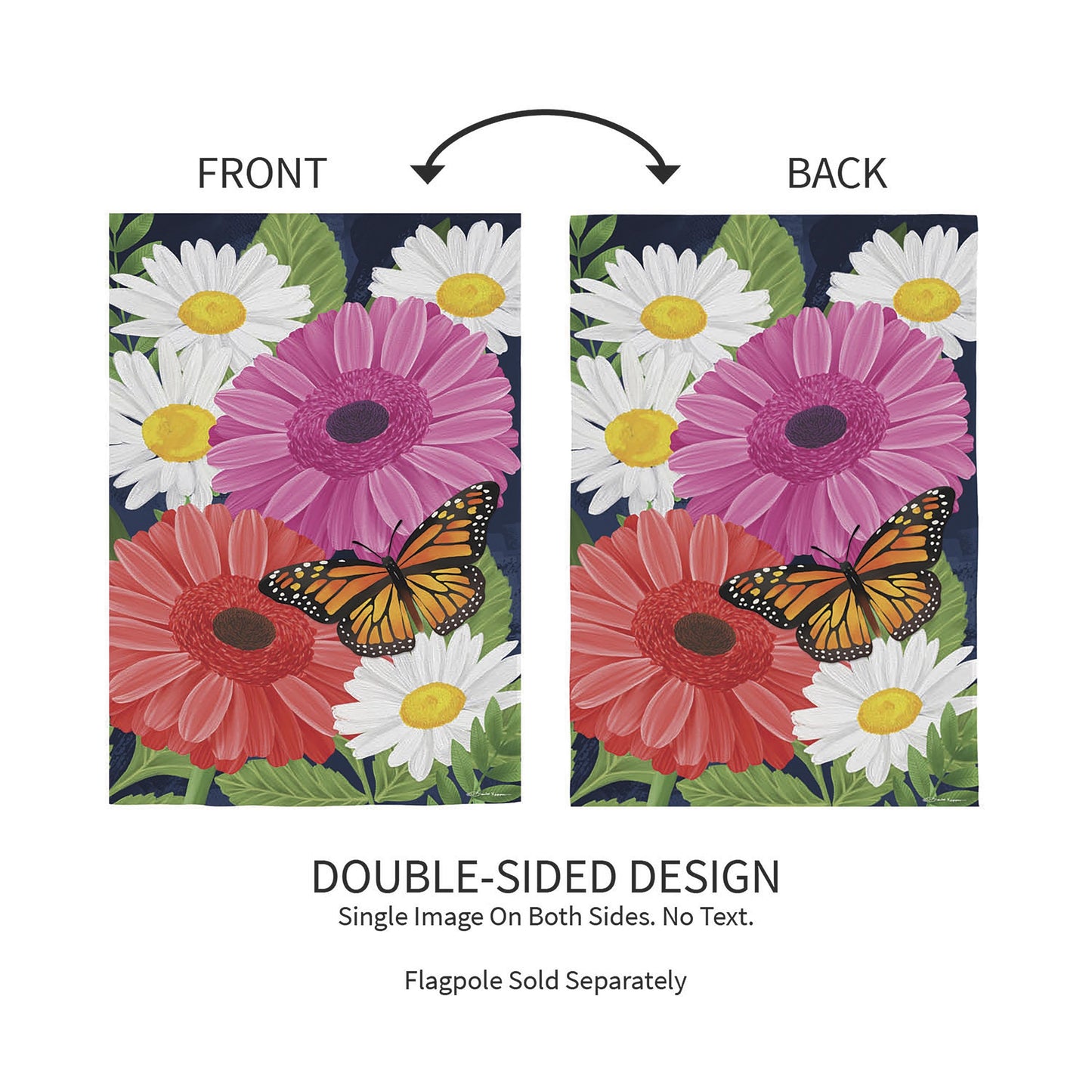 Gerbera Daisy Burlap Garden Flag