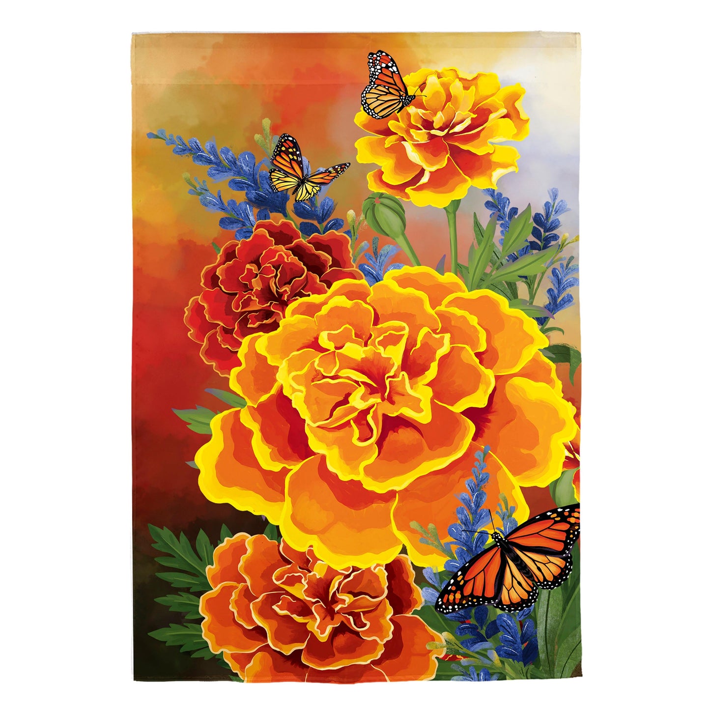 Mariposa Melody Burlap House Flag