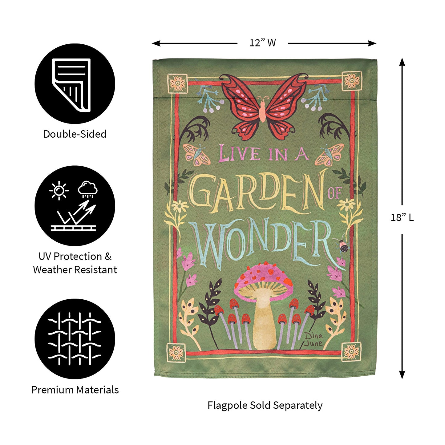 Garden of Wonder Suede Garden Flag