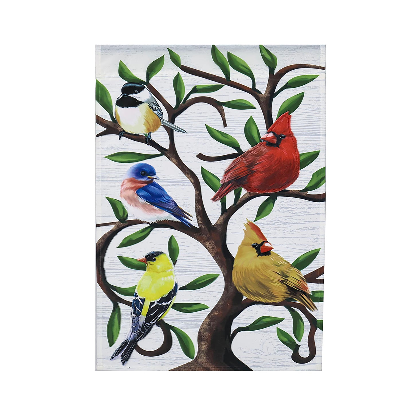 Songbirds in Tree of Life Trelis Garden Applique Flag