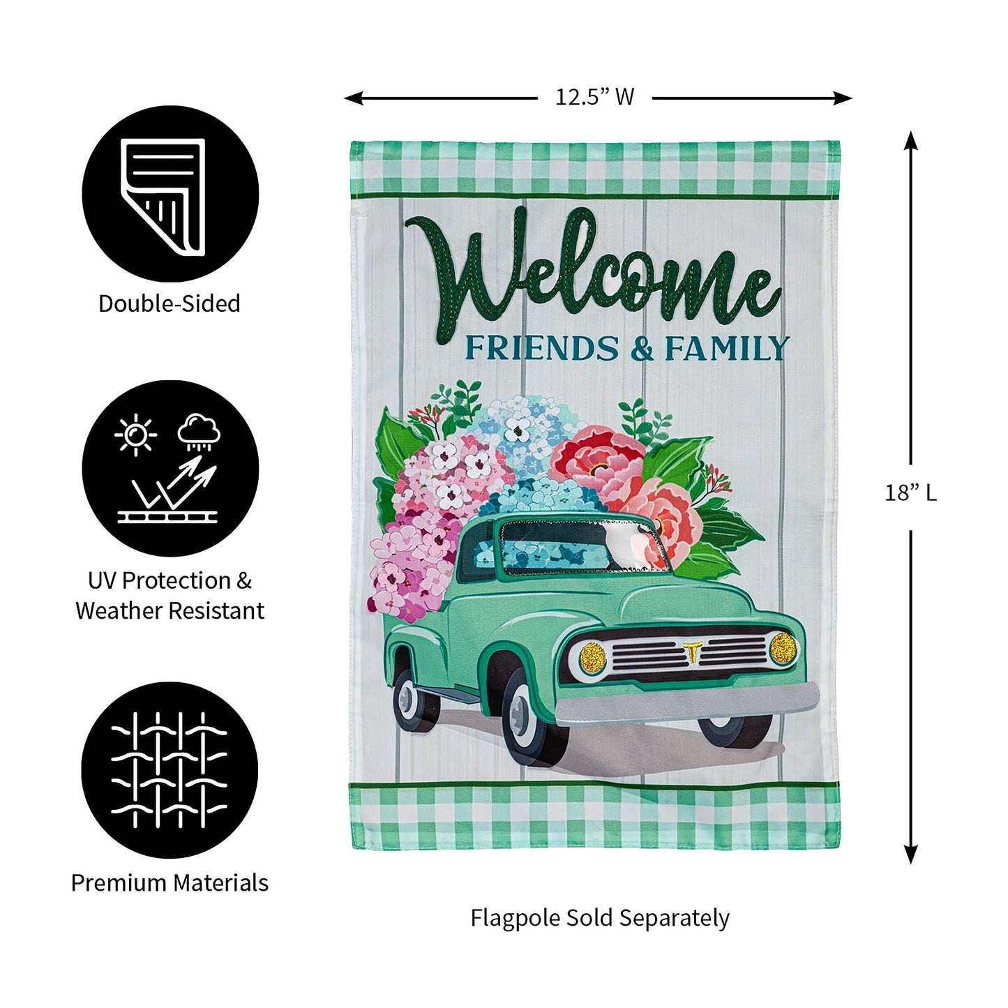 Spring Flower Delivery Garden Applique Flag