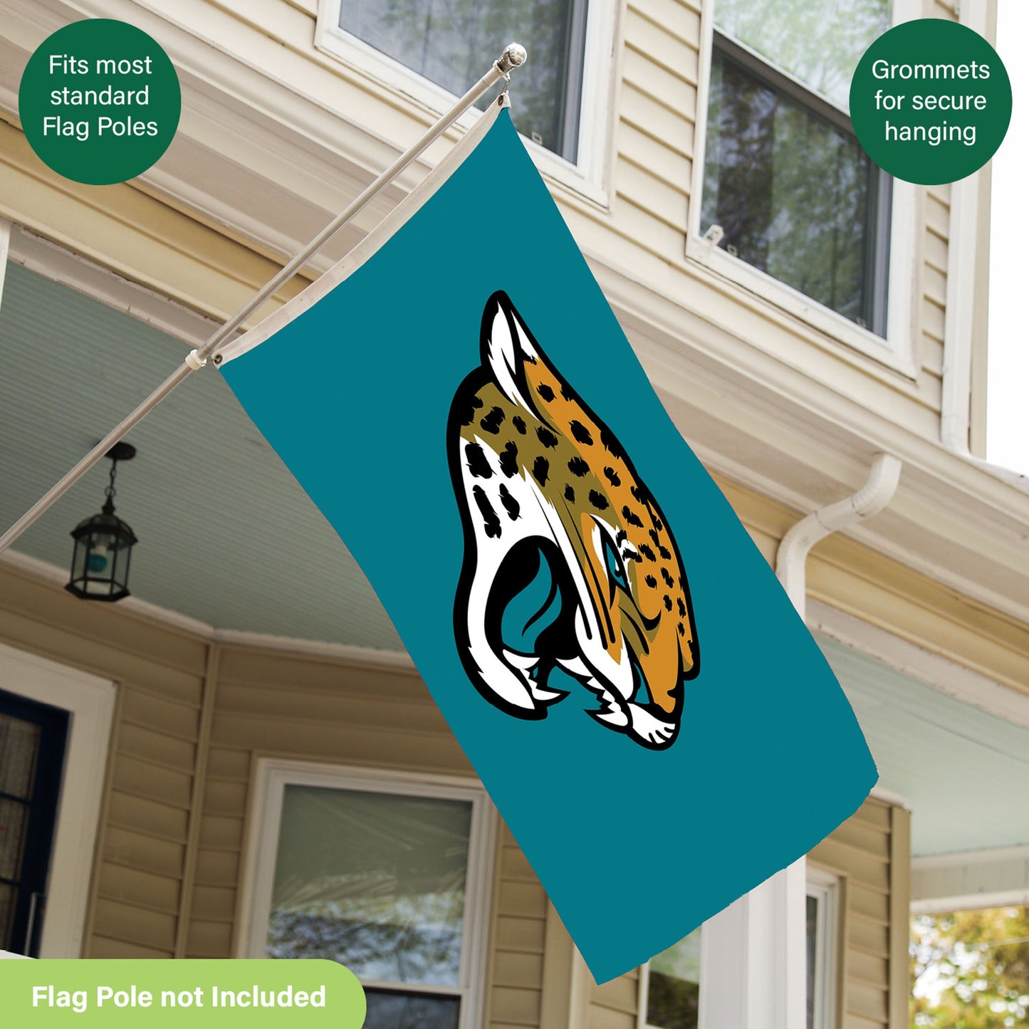 Jacksonville Jaguars Single Sided Flag w/ 2 Grommets, 3'x5'