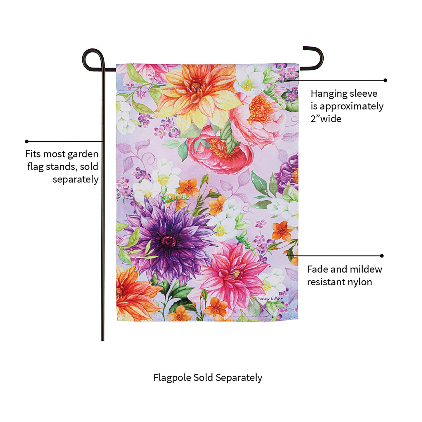Rhapsody in Bloom Suede Garden Flag