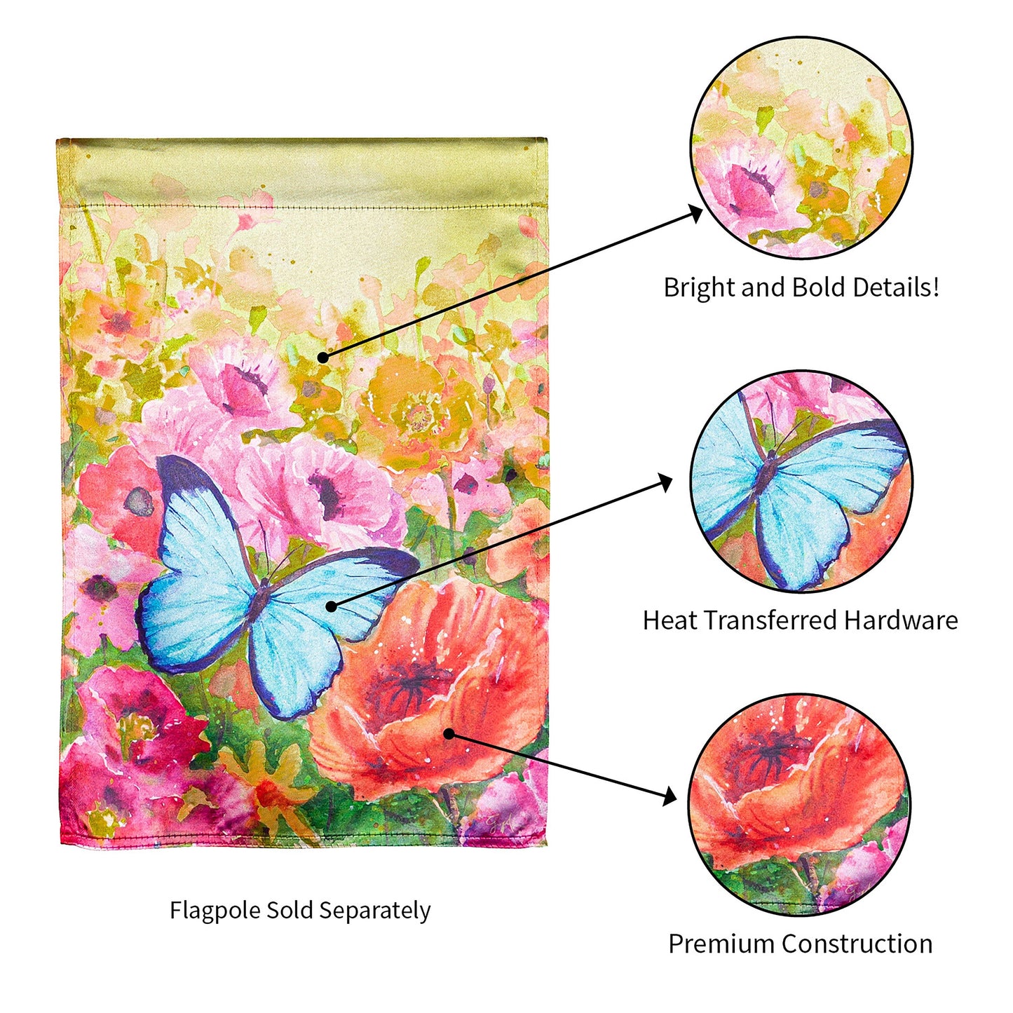 Butterfly Sunset Garden Lustre Flag