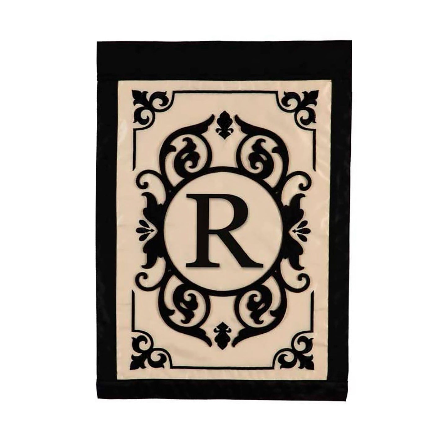 Cambridge Monogram Garden Applique Flag, Letter R