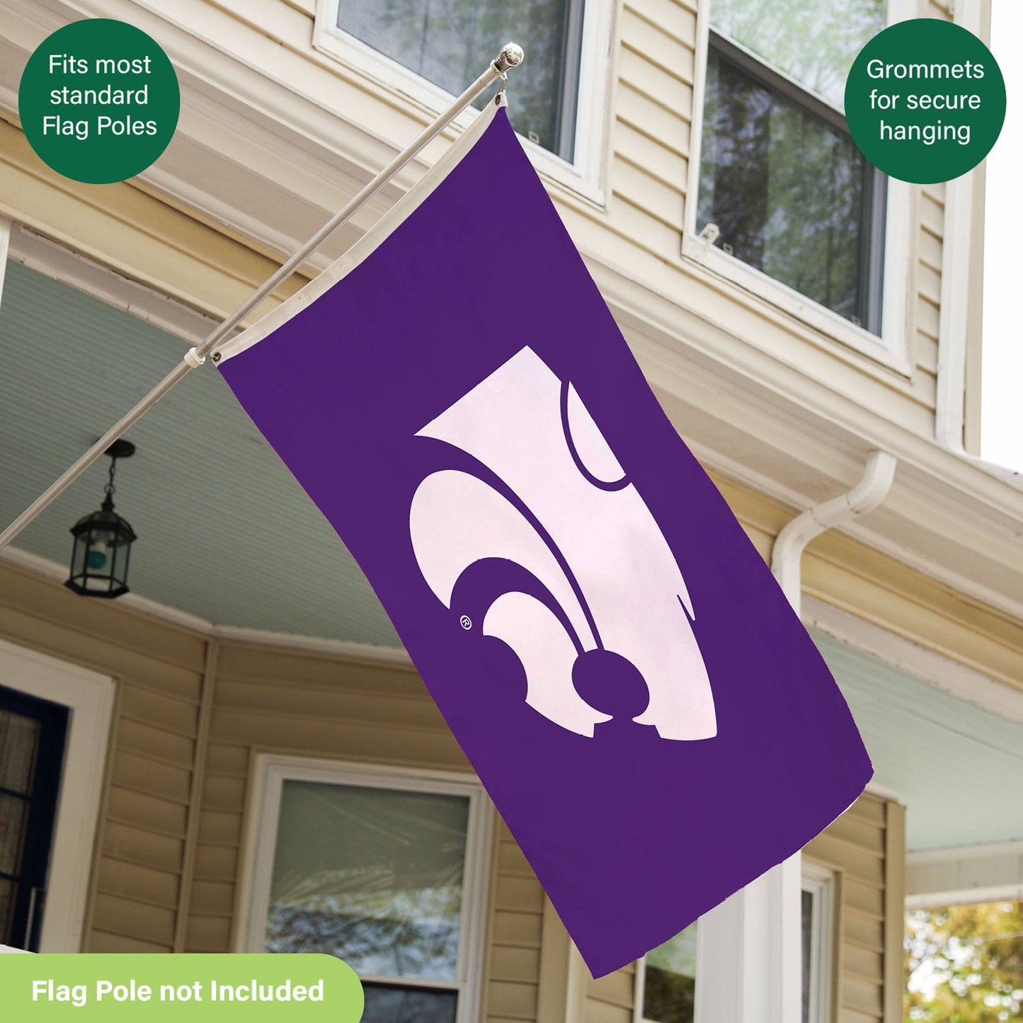 Kansas State University Single Sided Estate Flag with 2 Grommets, 3'x5'