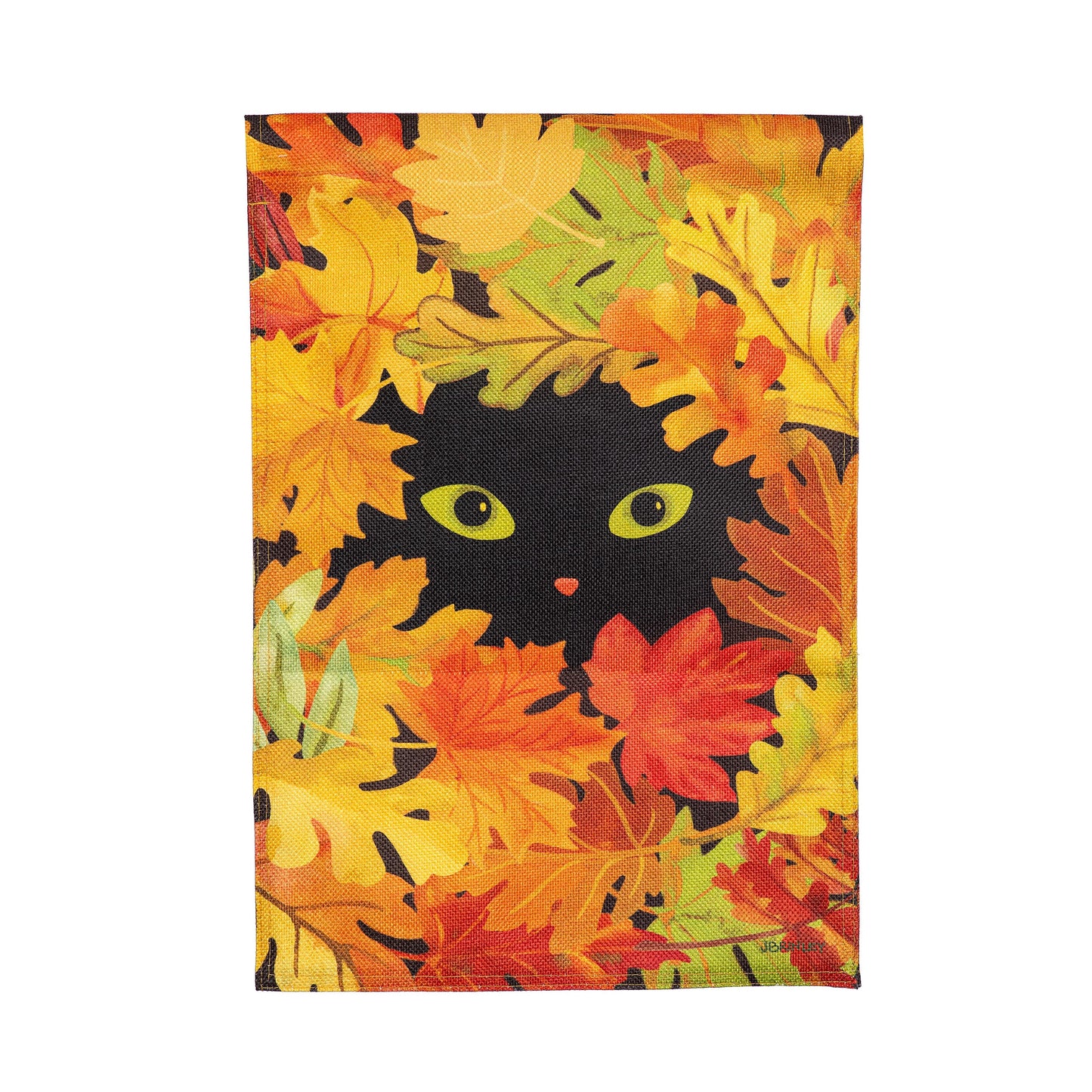 Peekaboo Cat Burlap House Flag