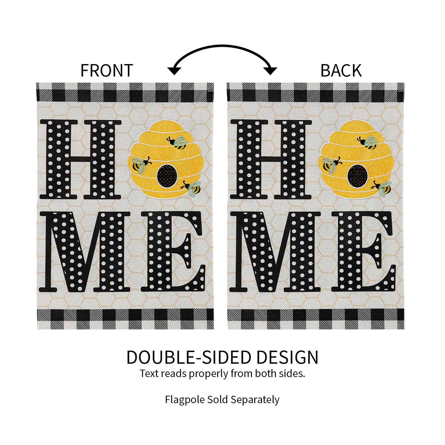 HOME Hive Garden Burlap Flag