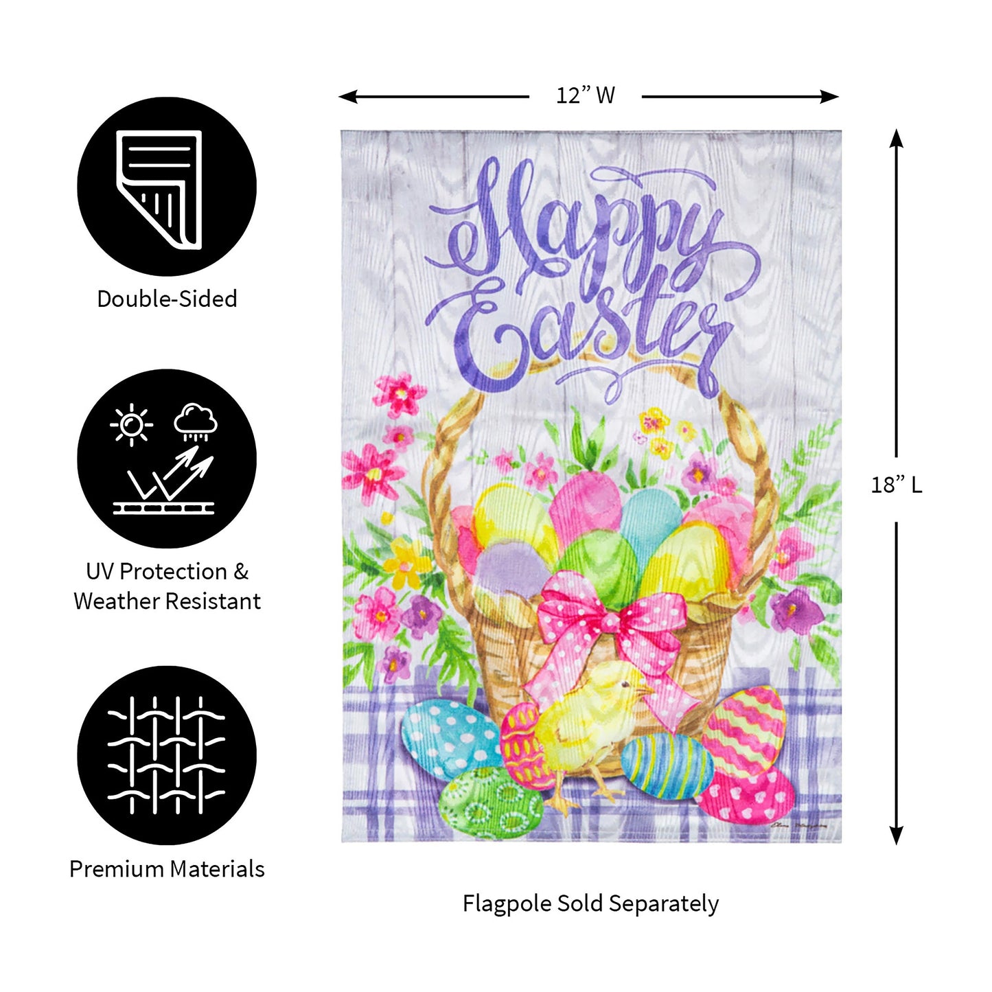 Easter Egg Basket Moire Garden Flag