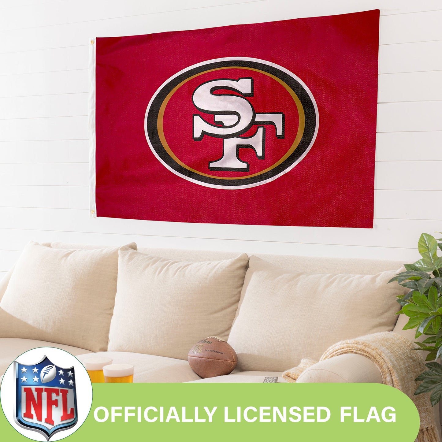 San Francisco 49ers Single Sided Estate Flag with 2 Grommets, 3'x5'