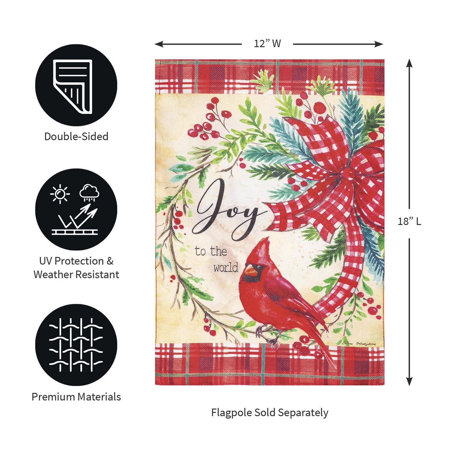 Cardinal Joy Burlap Garden Flag