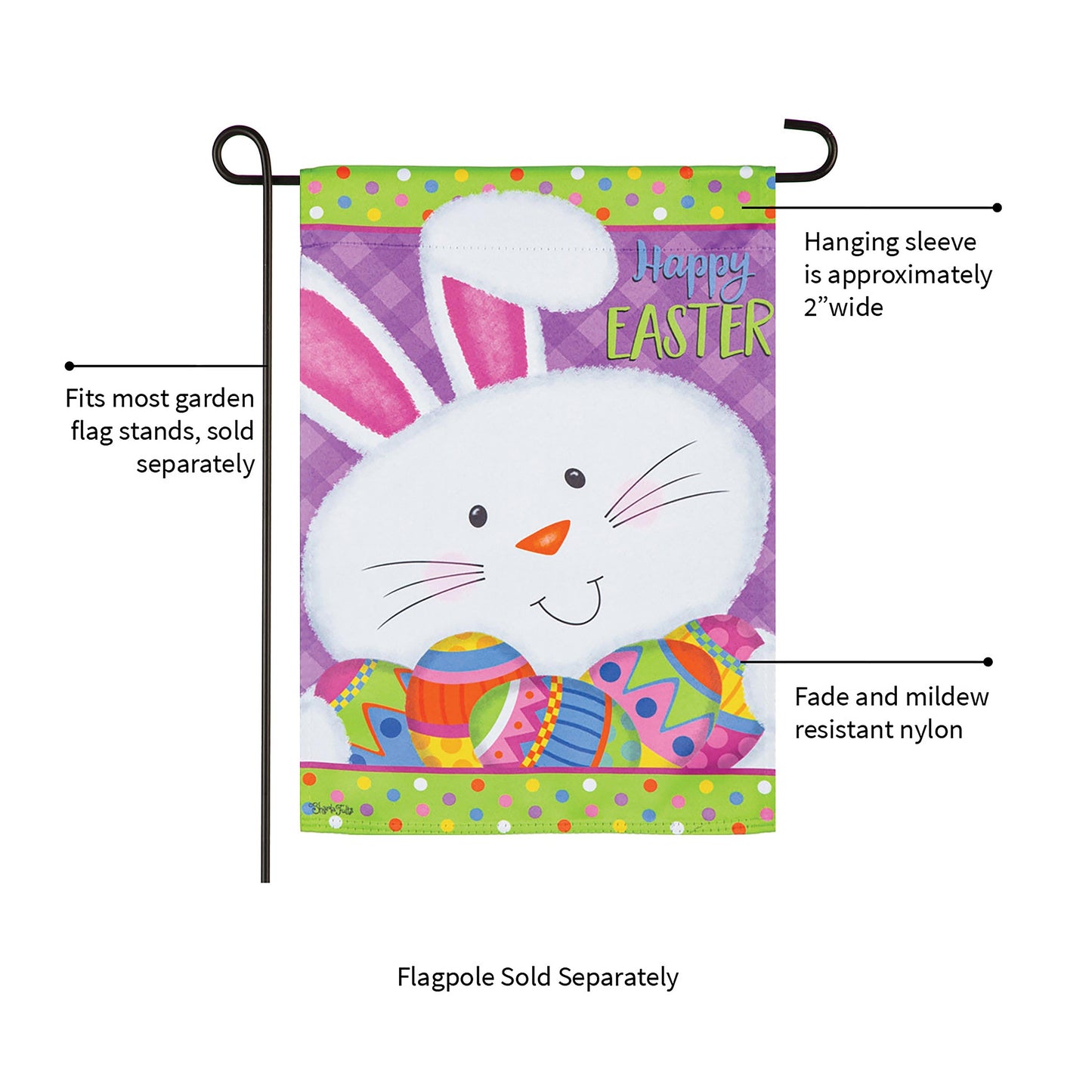 Easter Bunny Suede Garden Flag