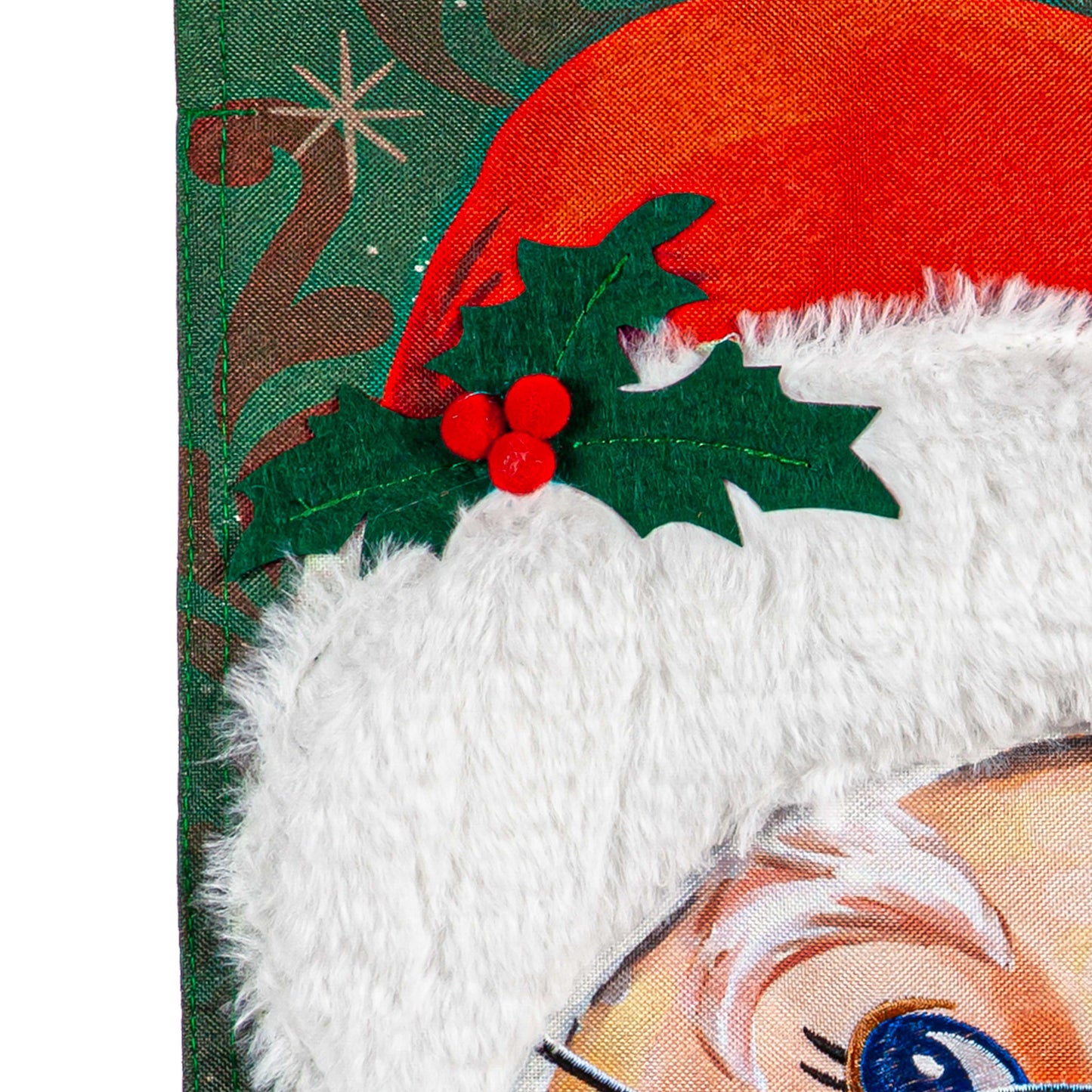 Merry Santa Linen Garden Flag