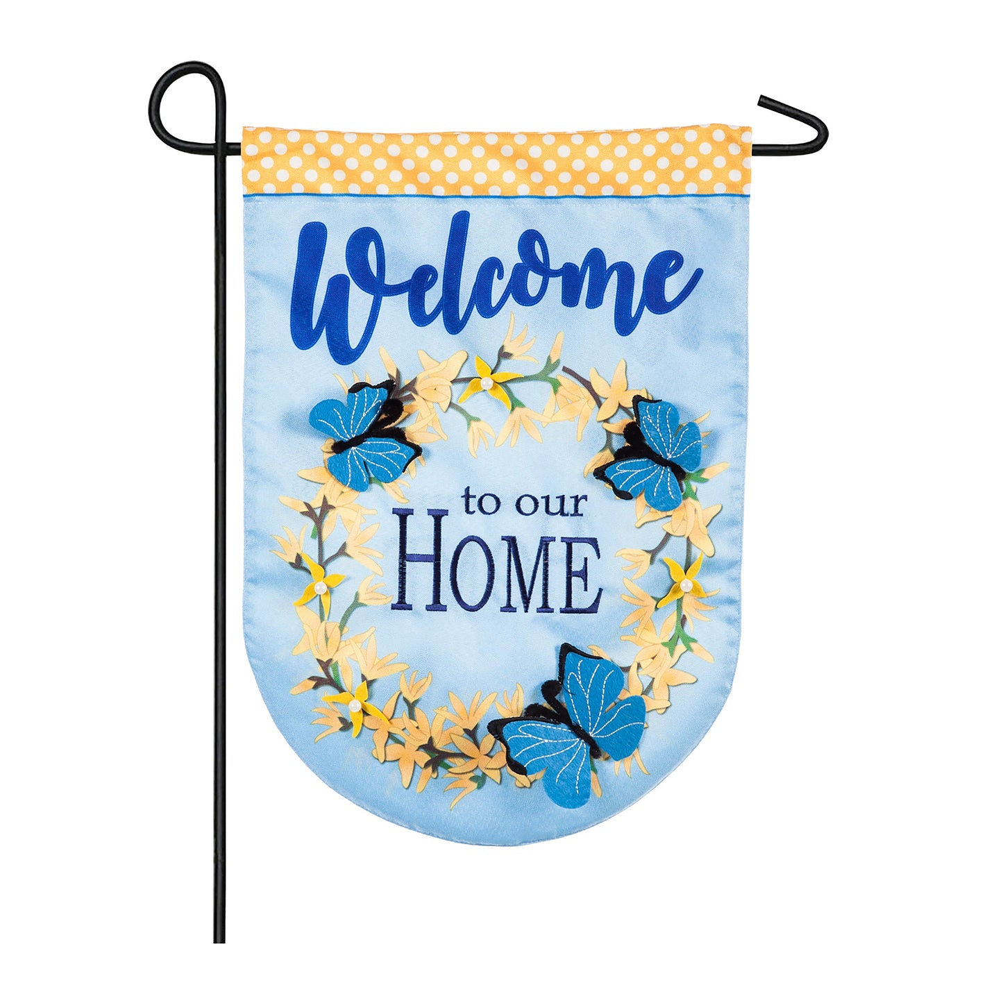 Forsythia Welcome Garden Linen Flag