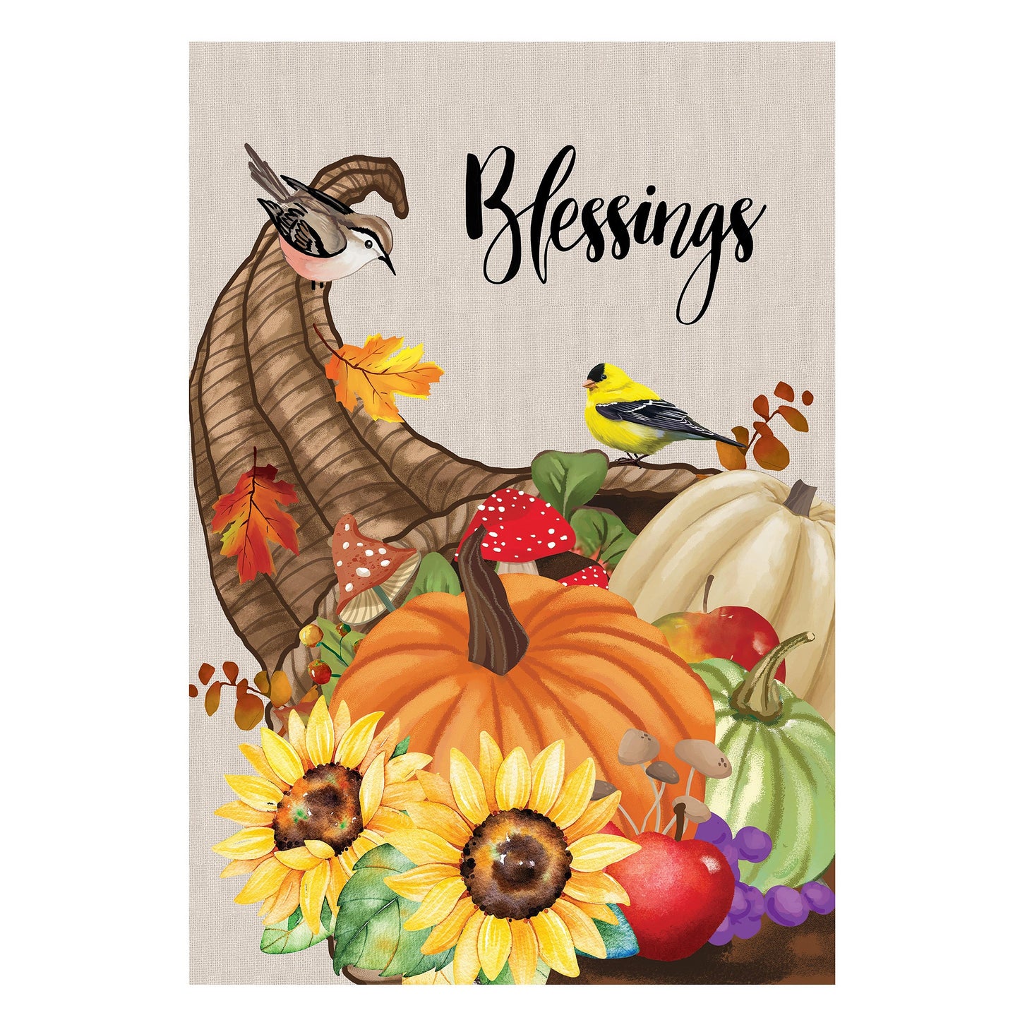 Grateful Cornucopia Suede House Flag