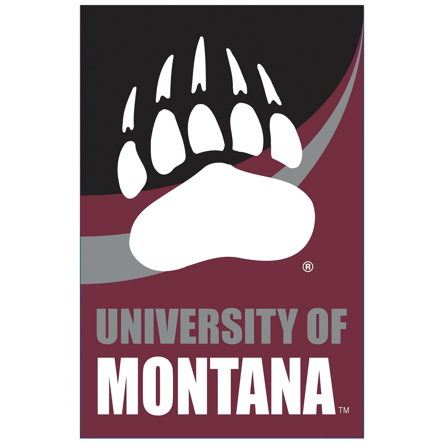 University of Montana Burlap Flag House Size