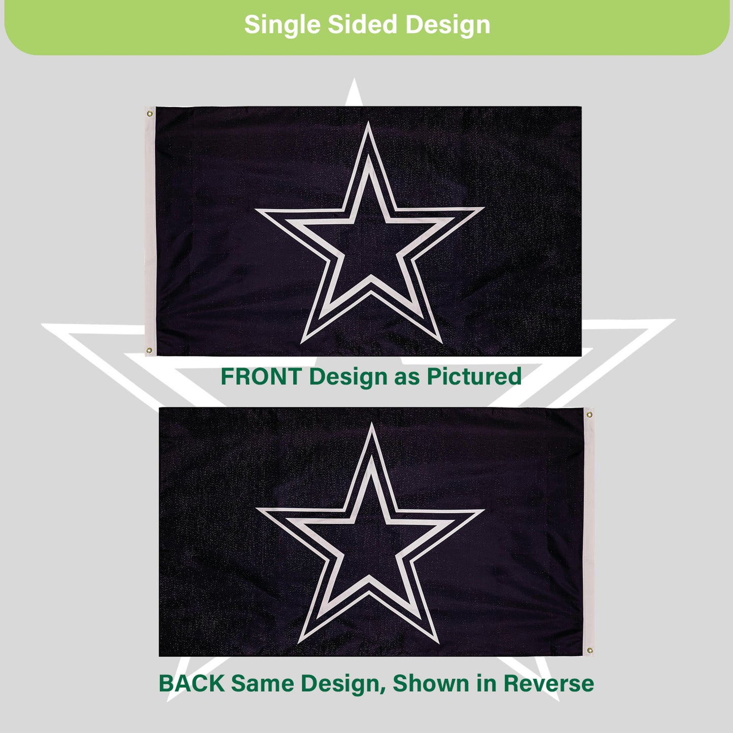 Dallas Cowboys Single Sided Estate Flag with 2 Grommets, 3'x5'