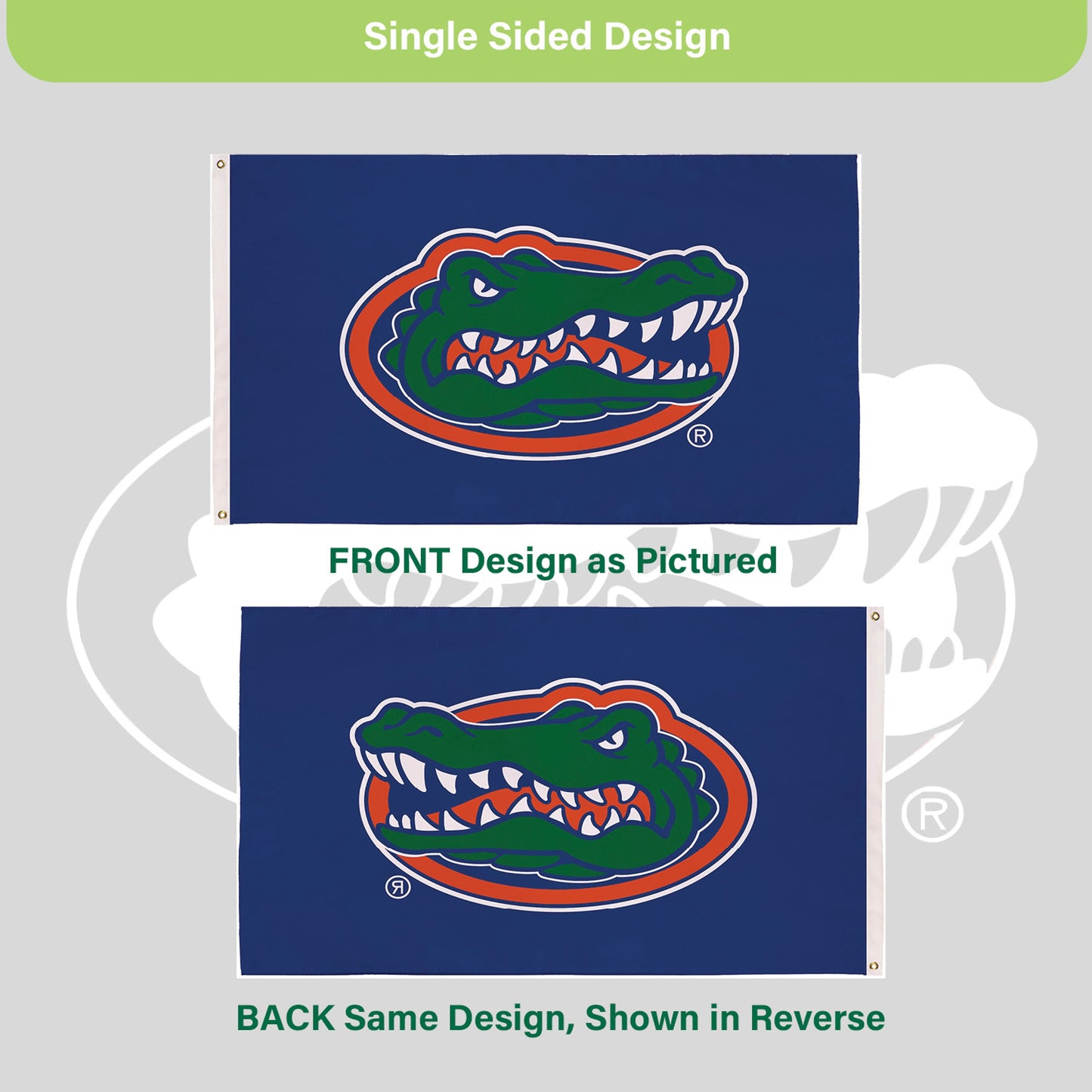 University of Florida Single Sided Flag w/ 2 Grommets, 3'x5'