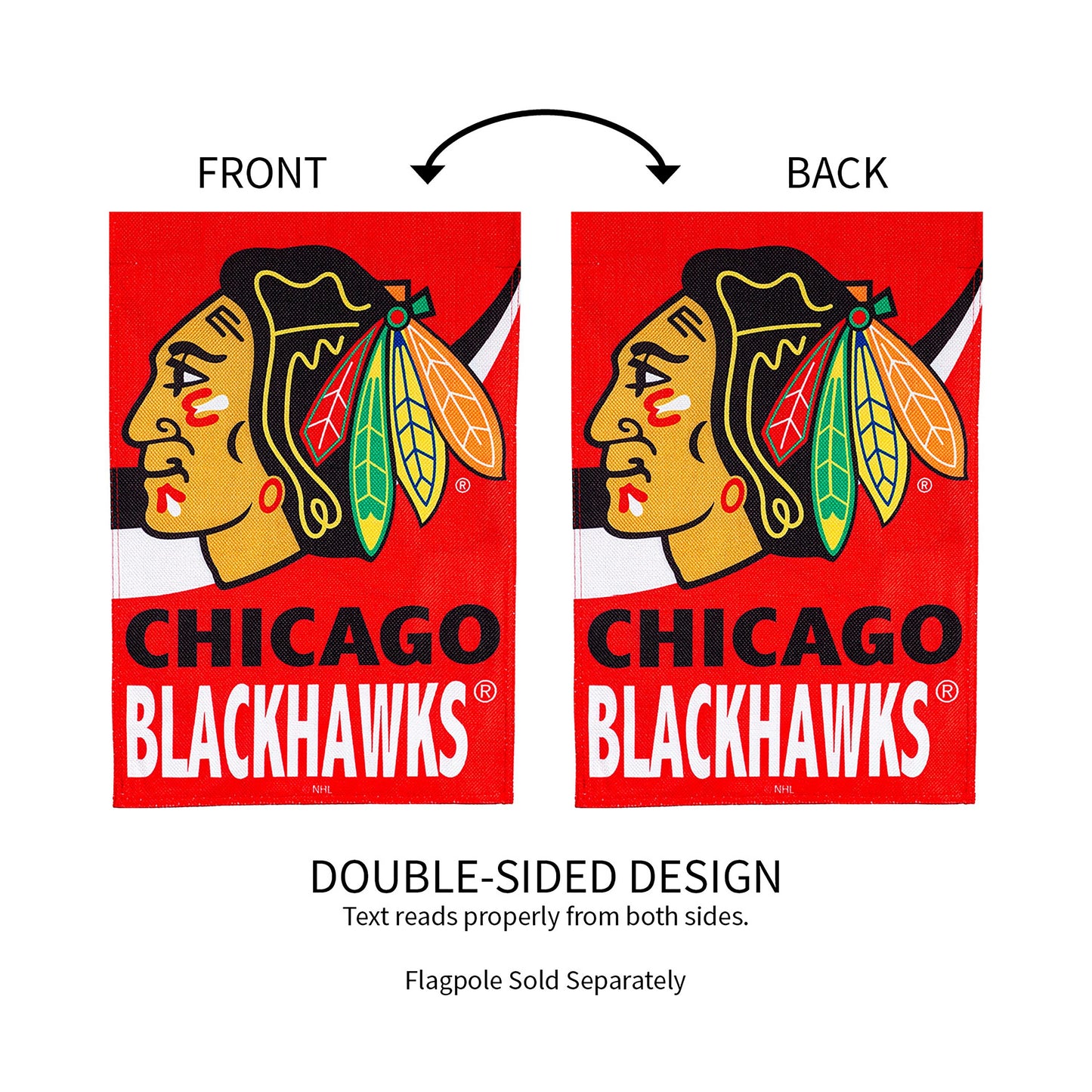NHL Hockey Burlap Garden Flag, Chicago Blackhawks