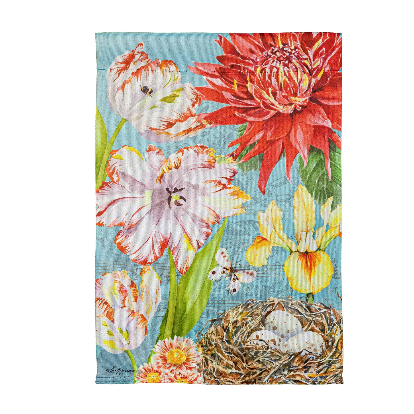 Fleur Nest Garden Suede Flag
