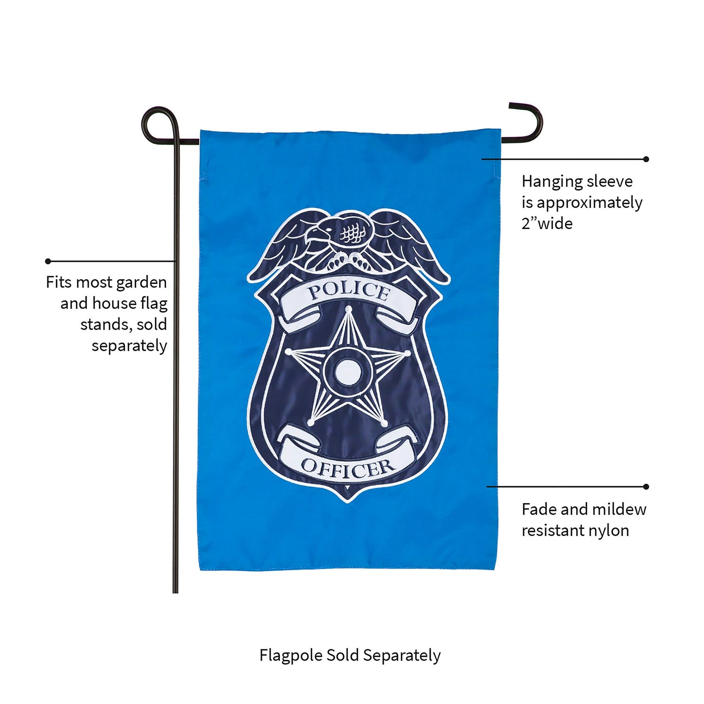 Police Department Garden Applique Flag