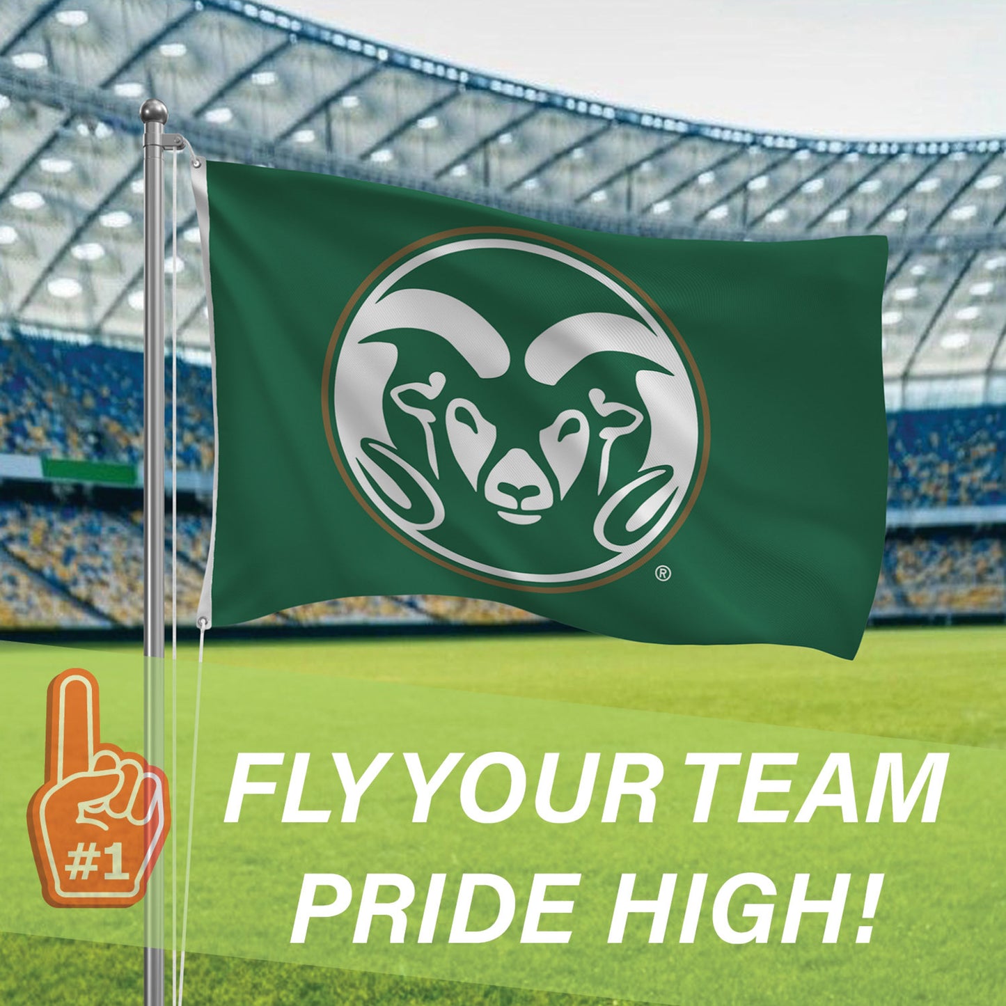 Colorado State Single Sided Flag w/ 2 Grommets, 3'x5'