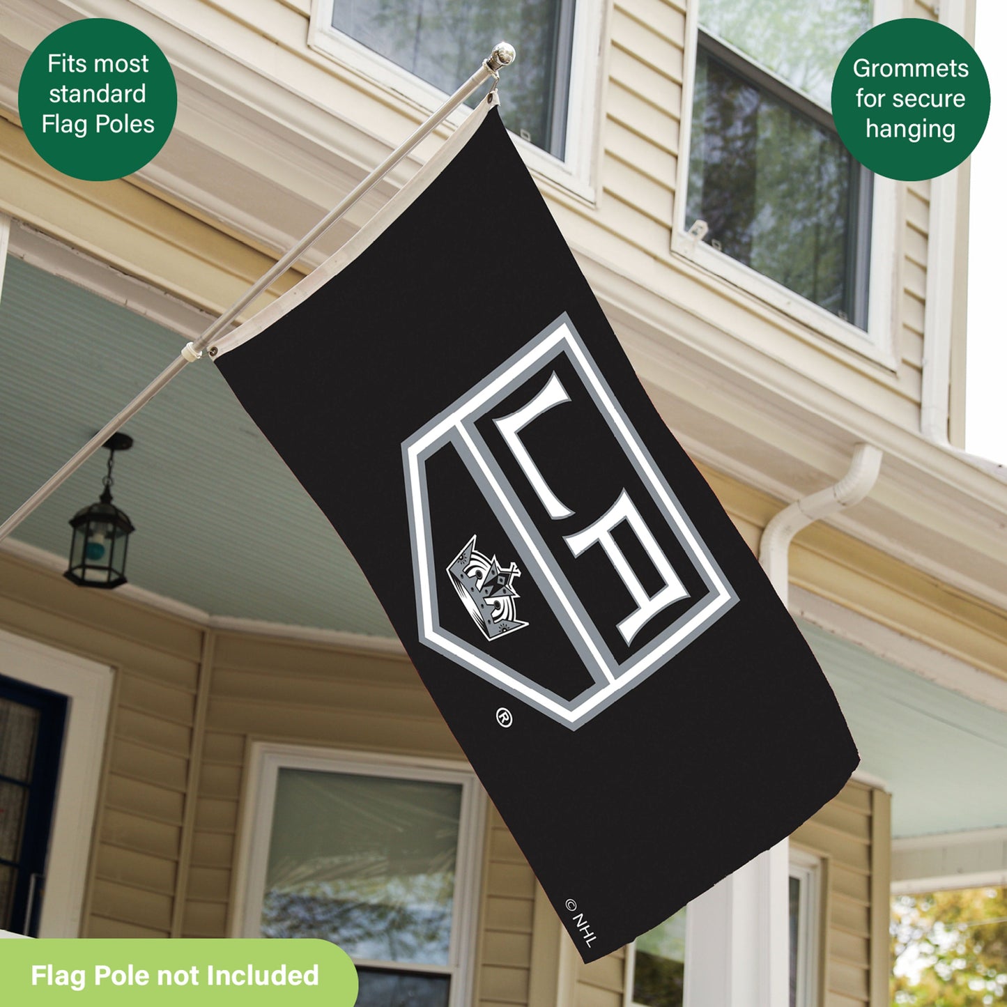 Los Angeles Kings Single Sided Flag w/ 2 Grommets, 3'x5'