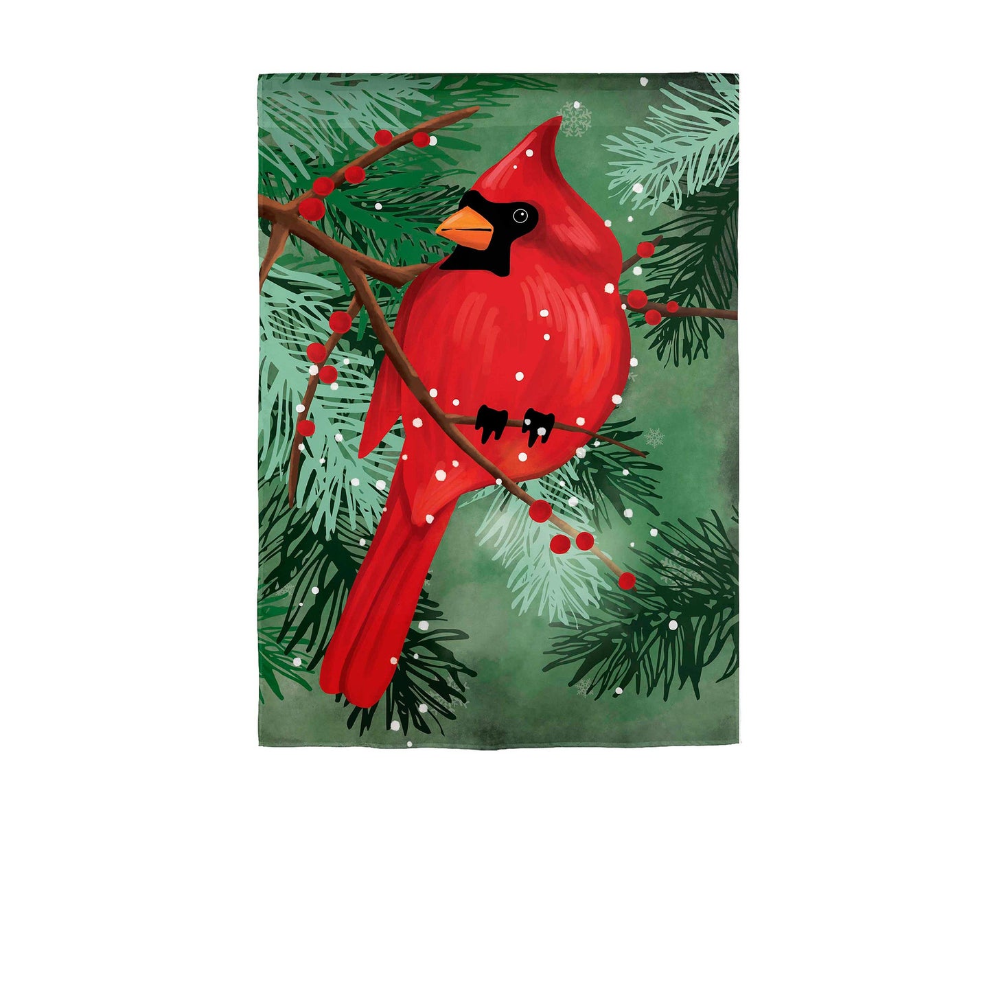 Cardinal in Pines Applique Garden Flag