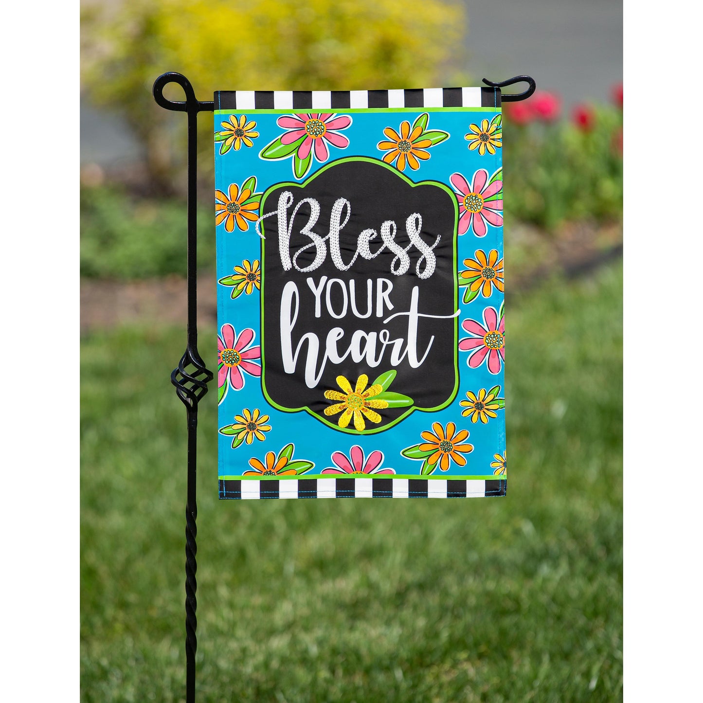 Floral Blessings Garden Applique Flag