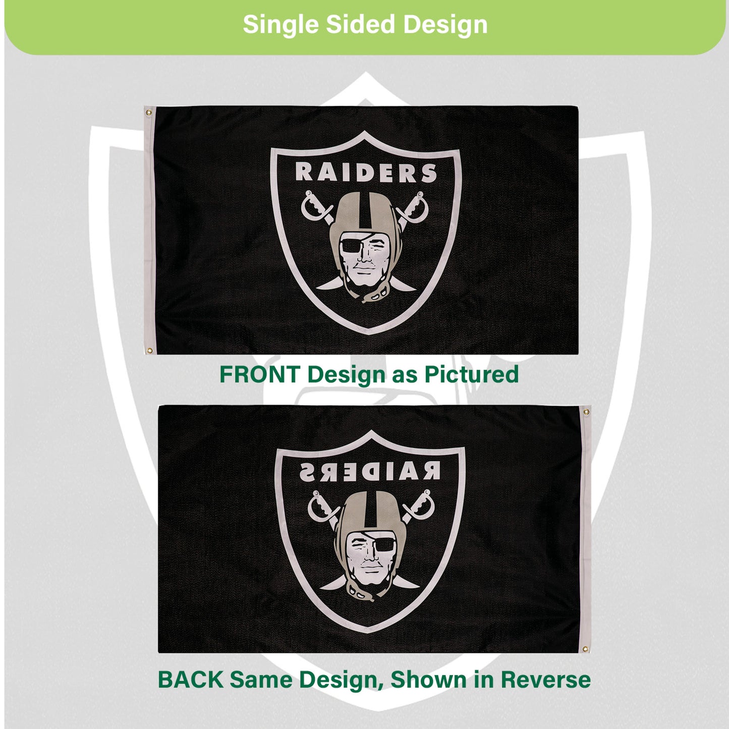 Las Vegas Raiders Single Sided Estate Flag with 2 Grommets, 3'x5'