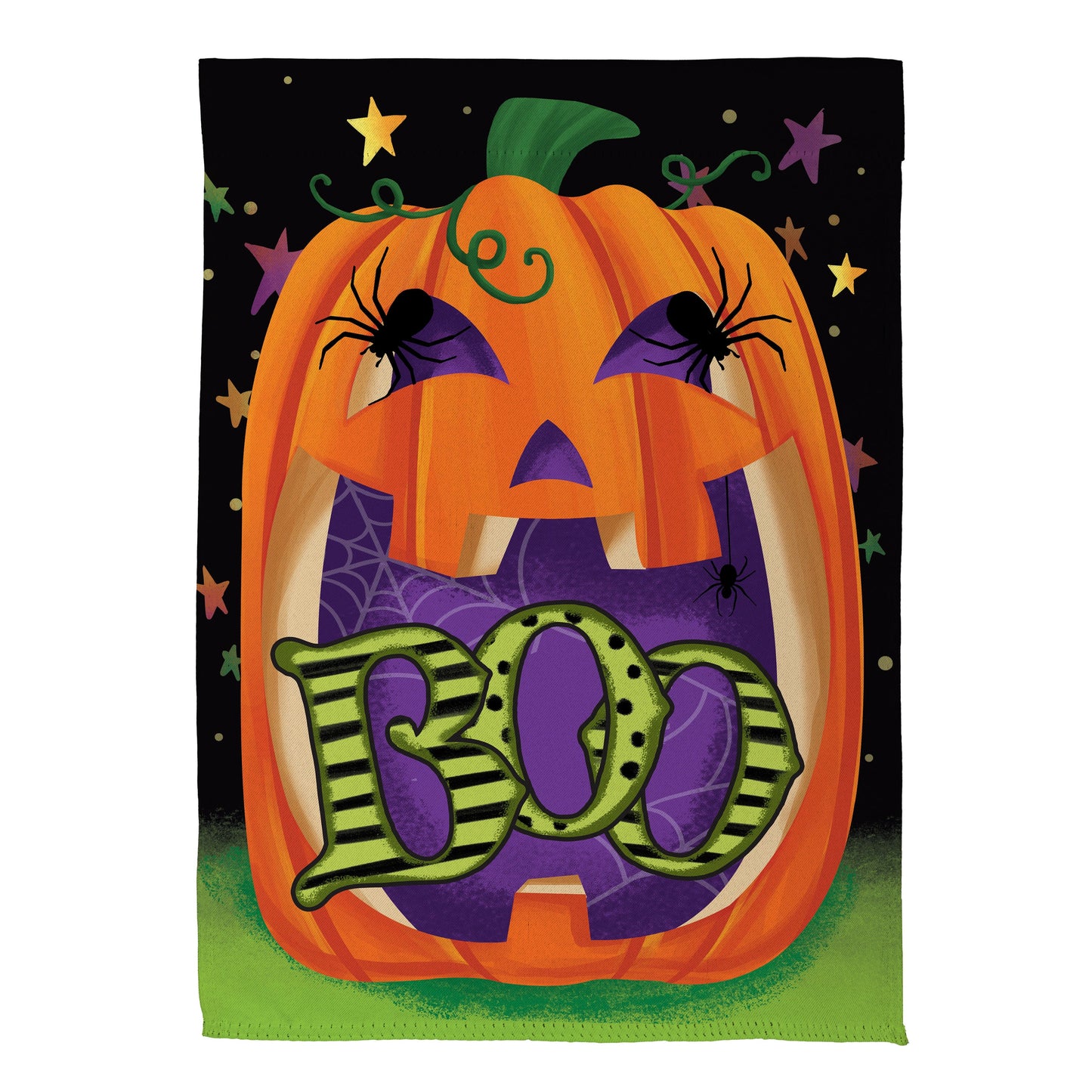 Boo Jack Pumpkin Suede Garden Flag