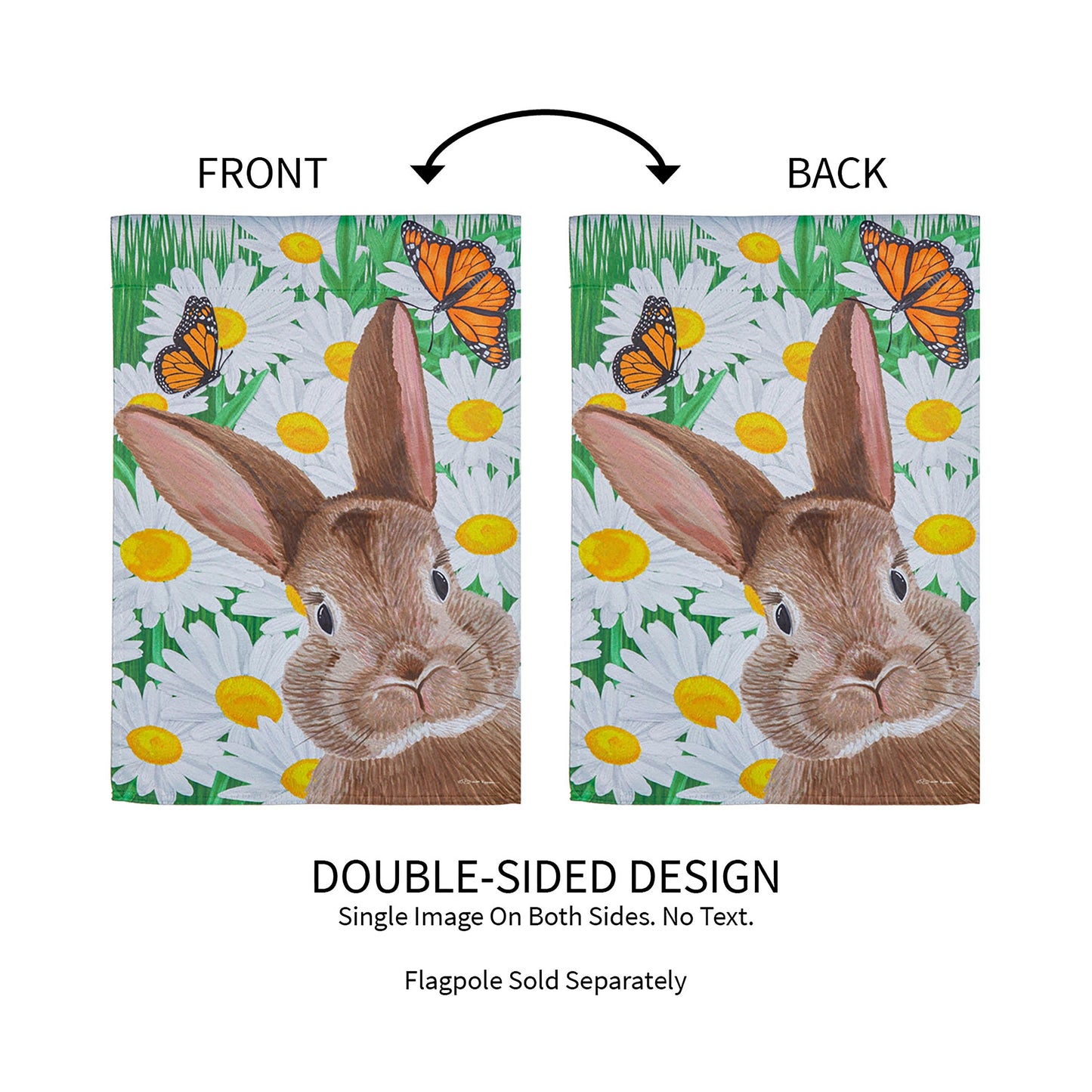 Hello Bunny Suede Garden Flag