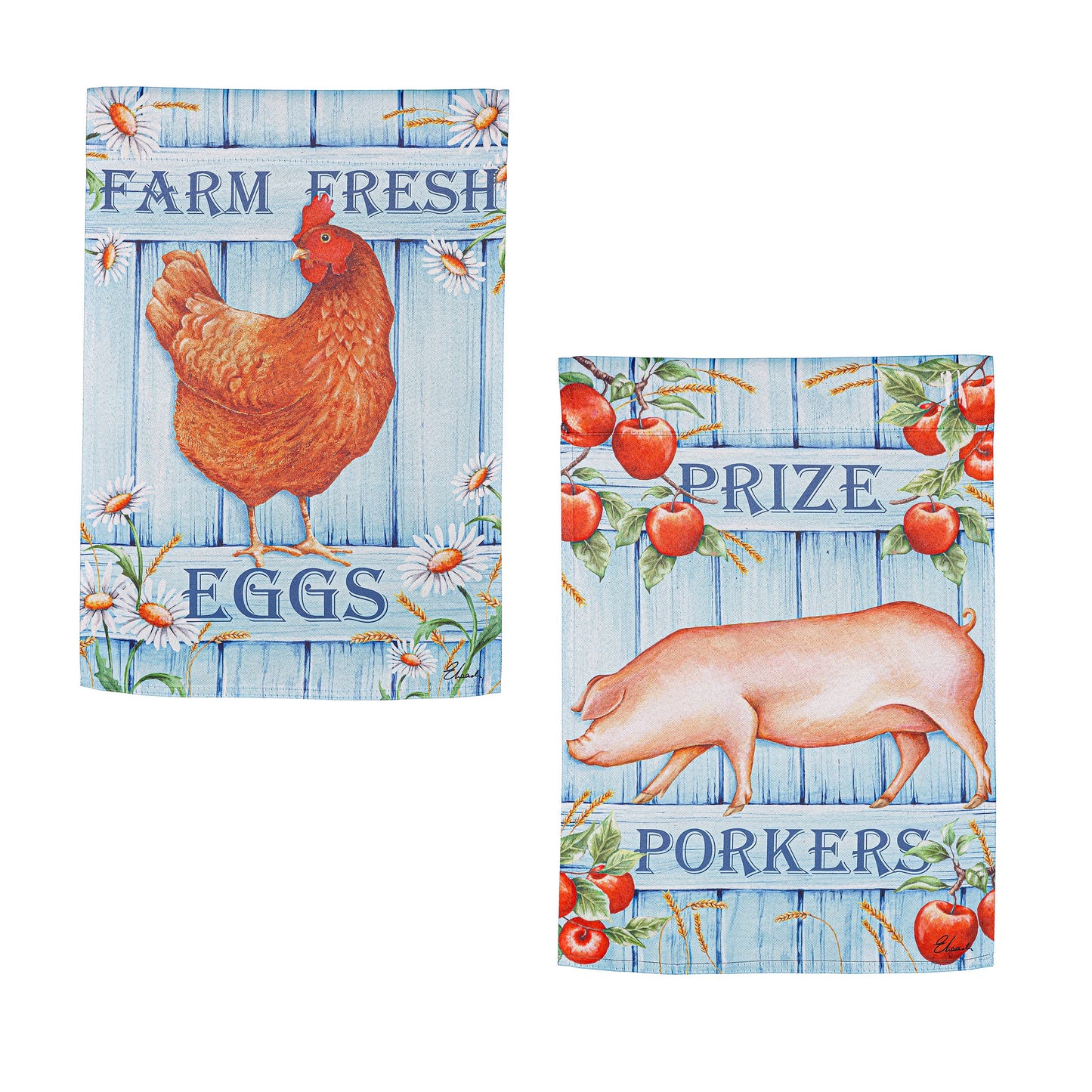 Farm Fresh Suede Reversible Garden Flag