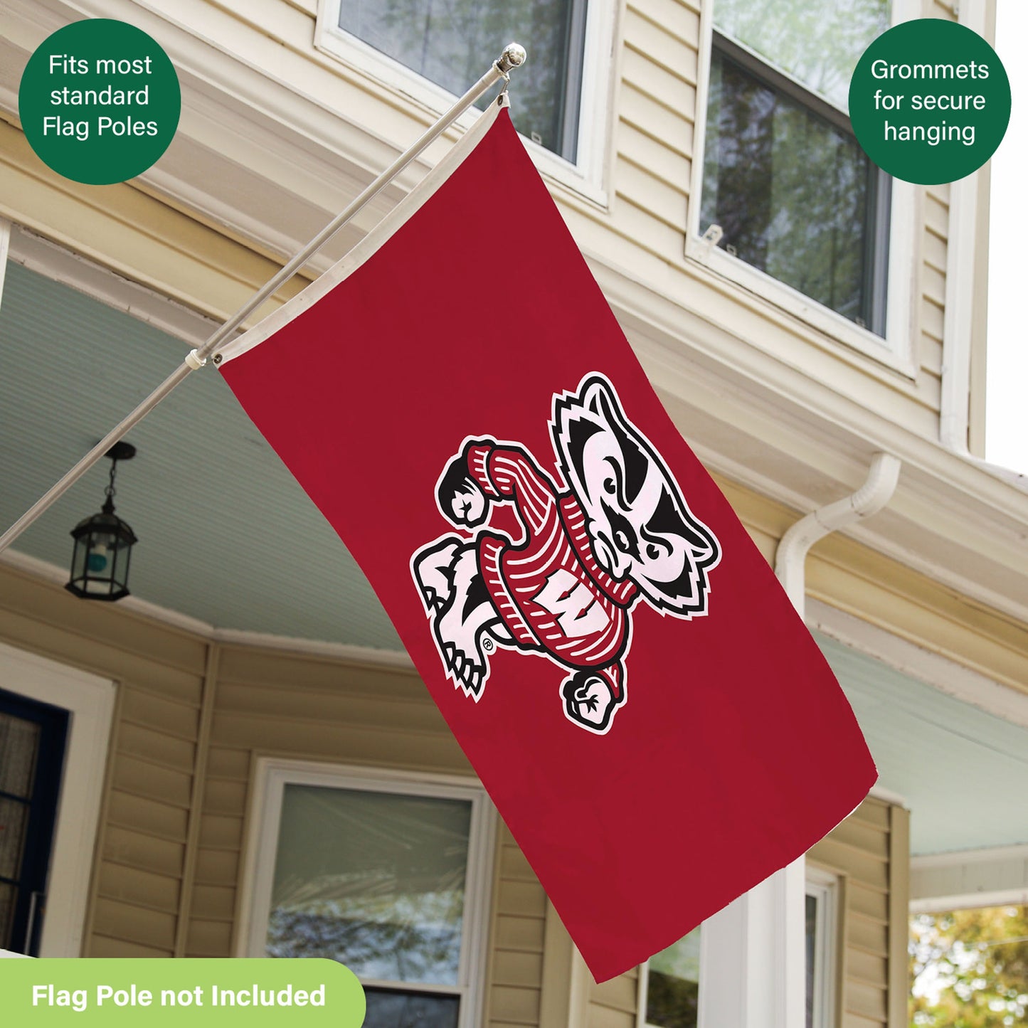 University of Wisconsin-Madison Single Sided Flag w/ 2 Grommets, 3'x5'