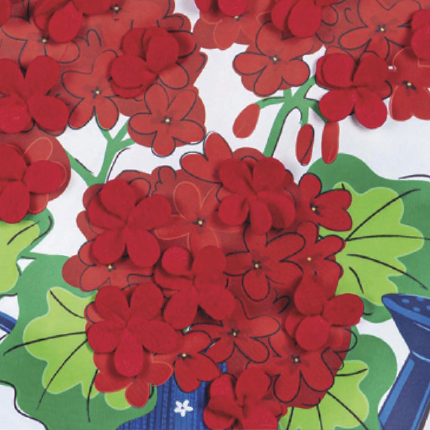 Patriotic Geraniums Applique Garden Flag