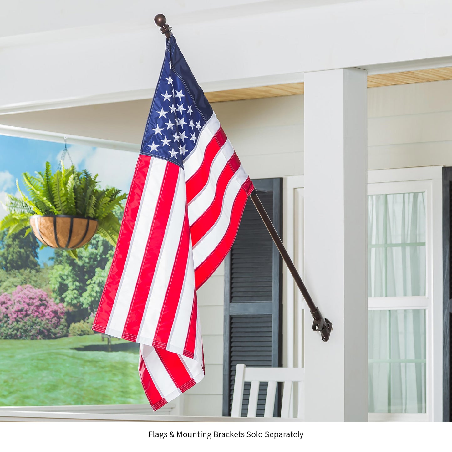 Extendable Metal House Flag Pole, Bronze