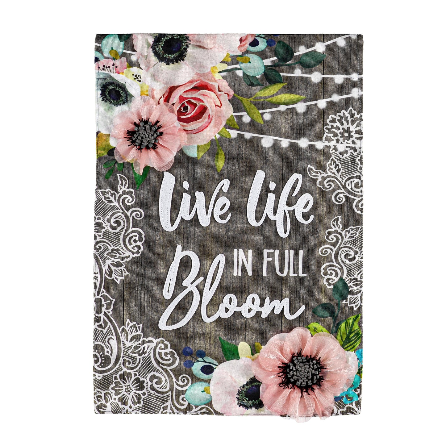Farmhouse Bloom Garden Linen Flag