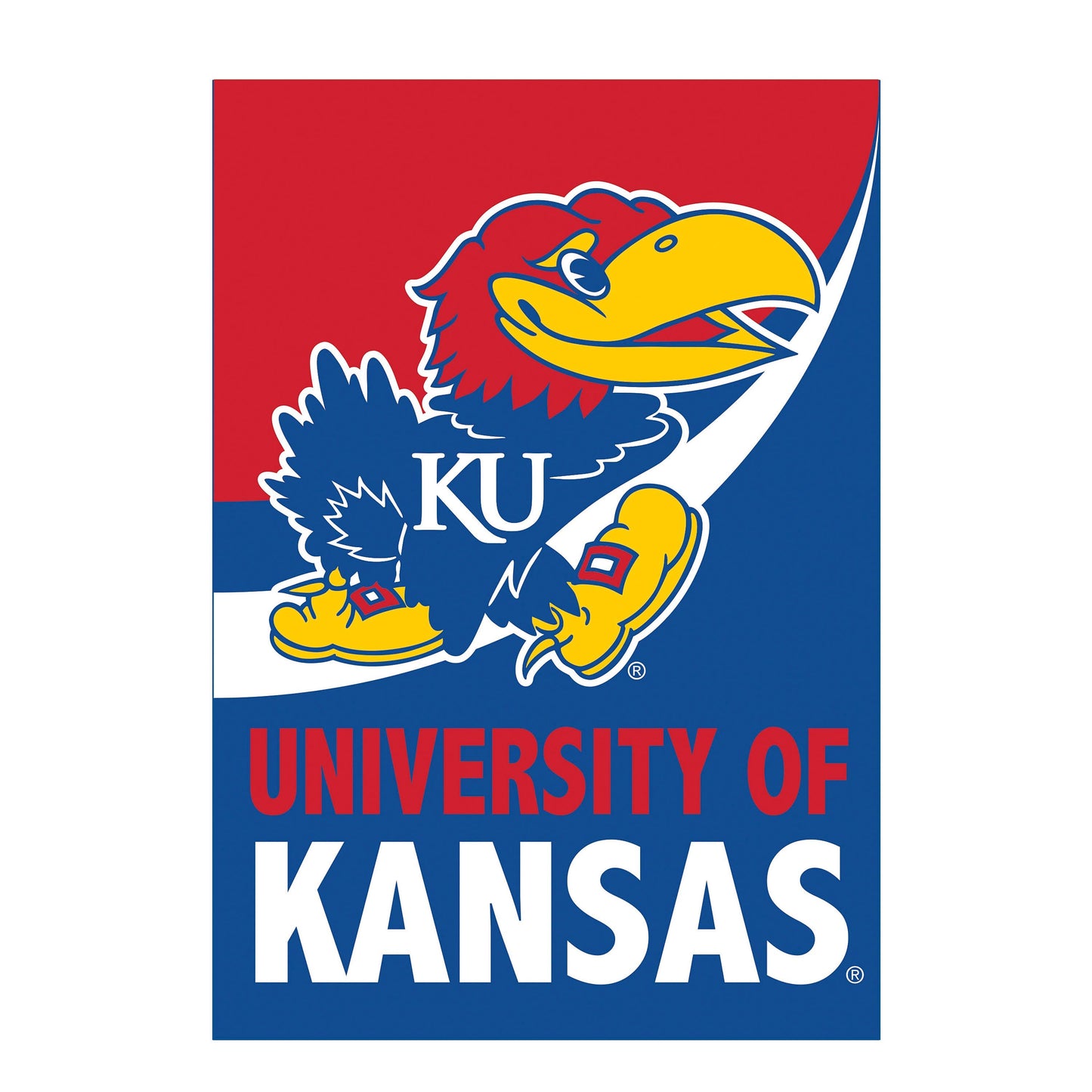 University of Kansas Burlap House Flag