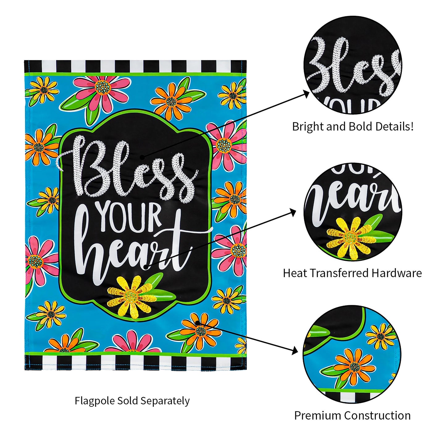 Floral Blessings Garden Applique Flag