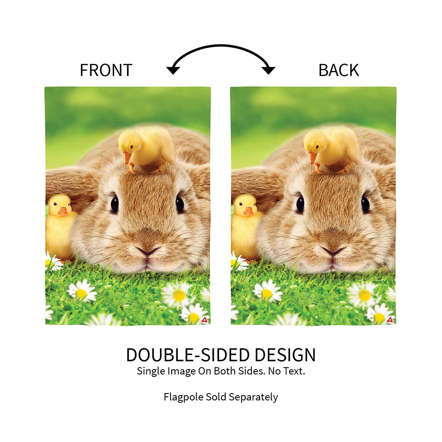 Bunny and Duckling Lustre Garden Flag