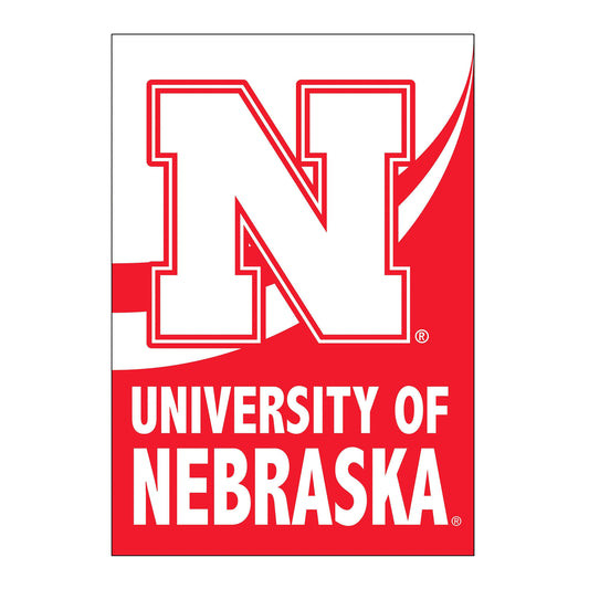 University of Nebraska Burlap Flag House Size
