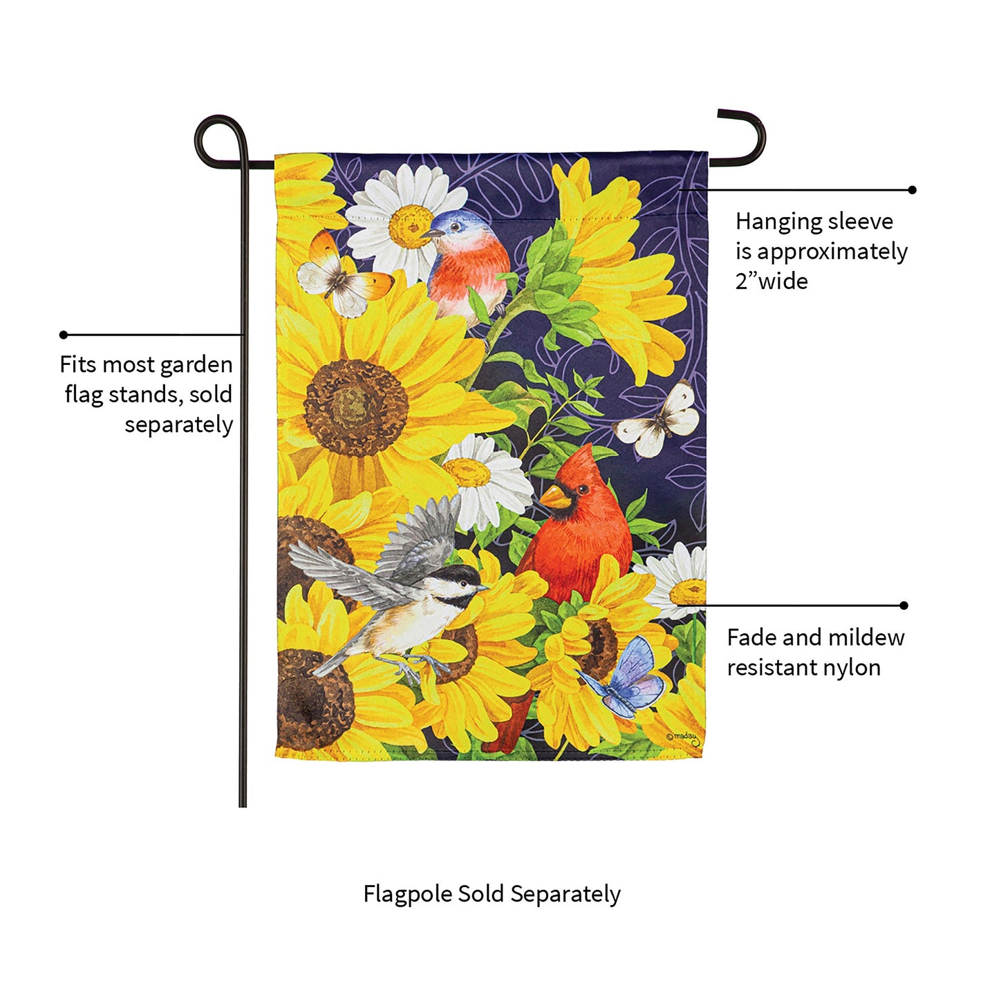 Sunflower Glory Garden Suede Flag